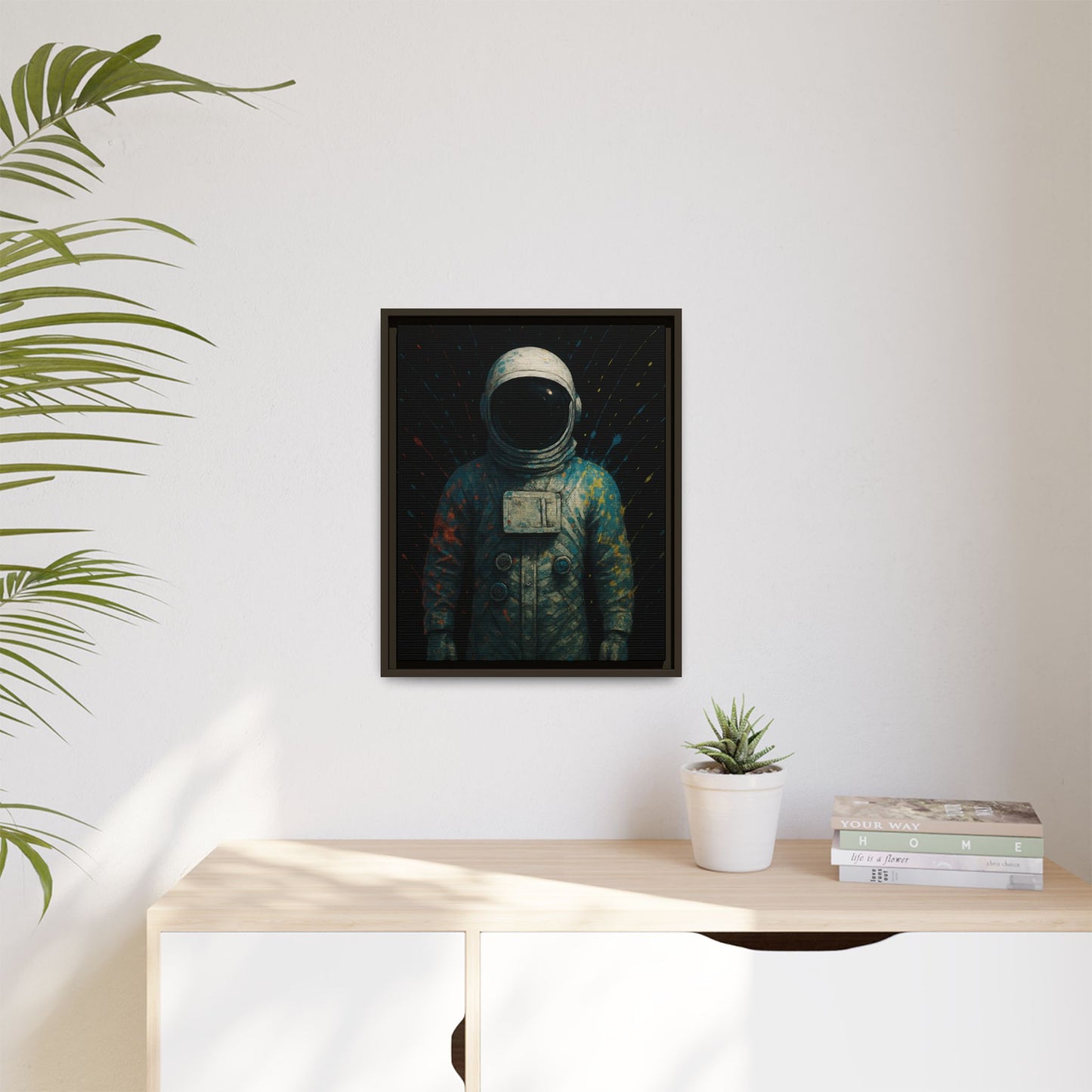 Expressionist Blue Framed Canvas