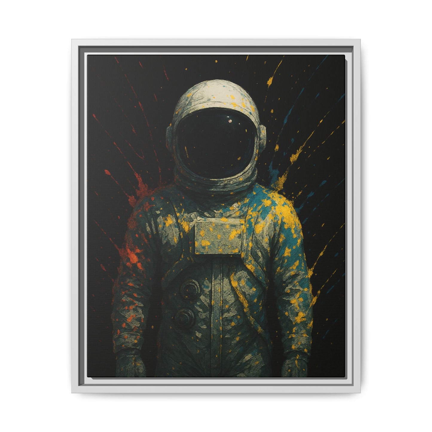 Expressionist Yellow Framed Canvas