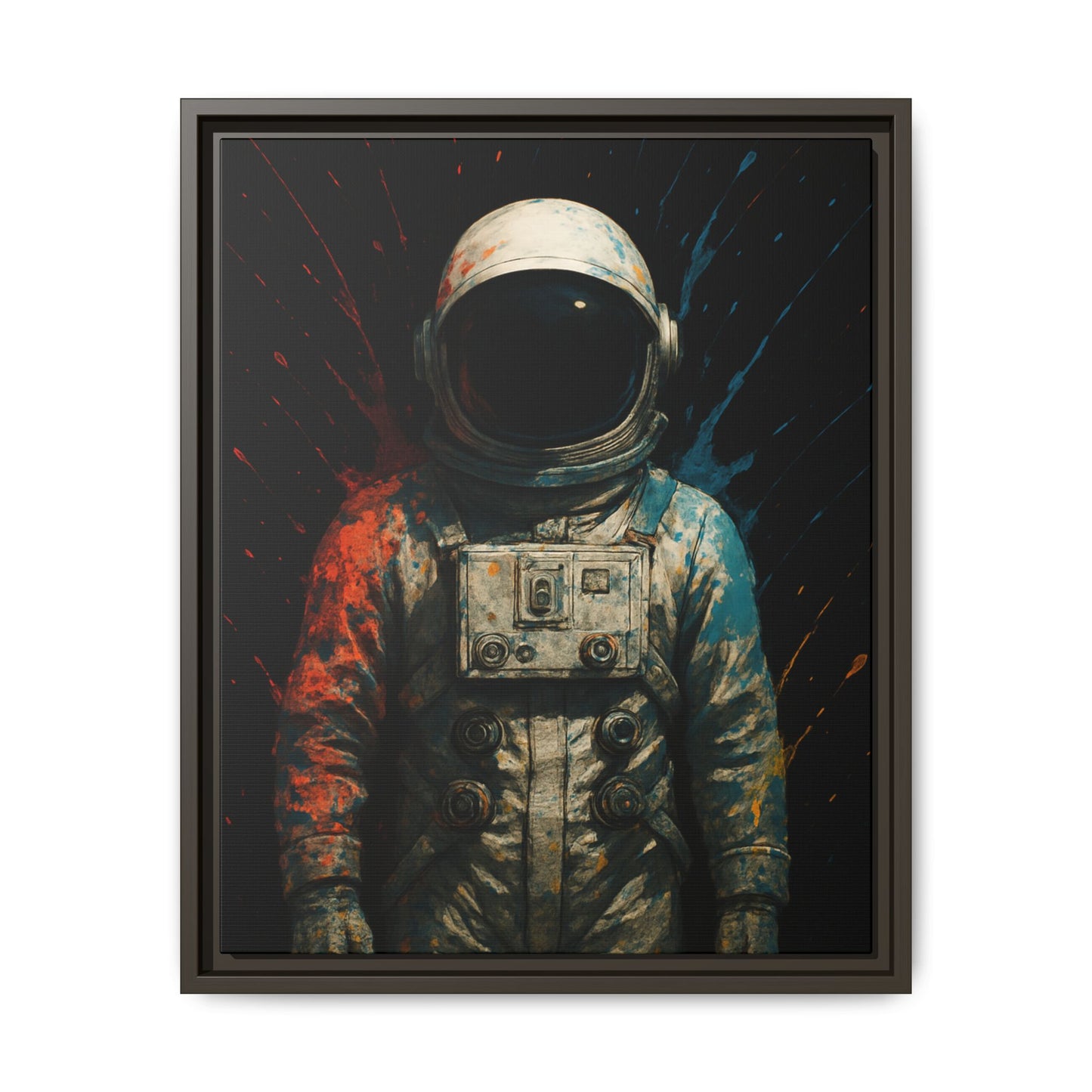 Expressionist Orange Framed Canvas