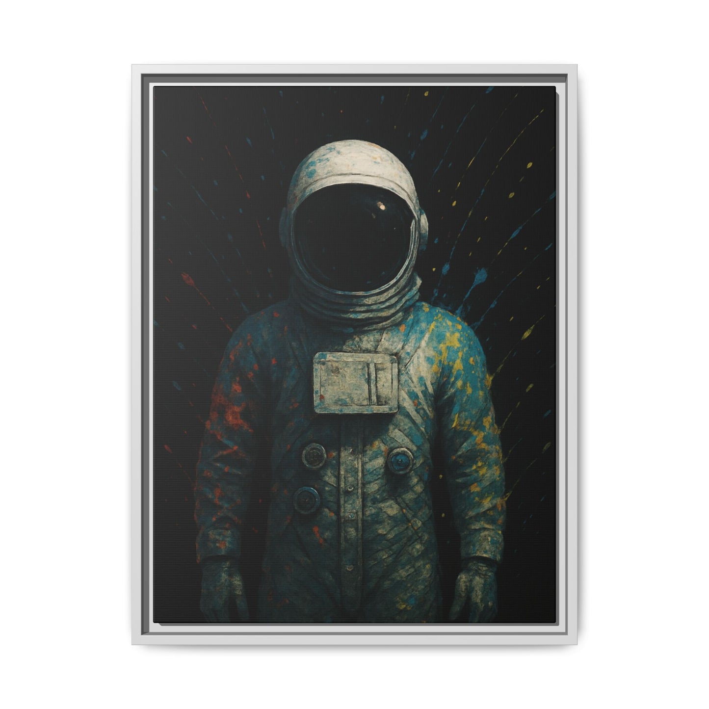 Expressionist Blue Framed Canvas