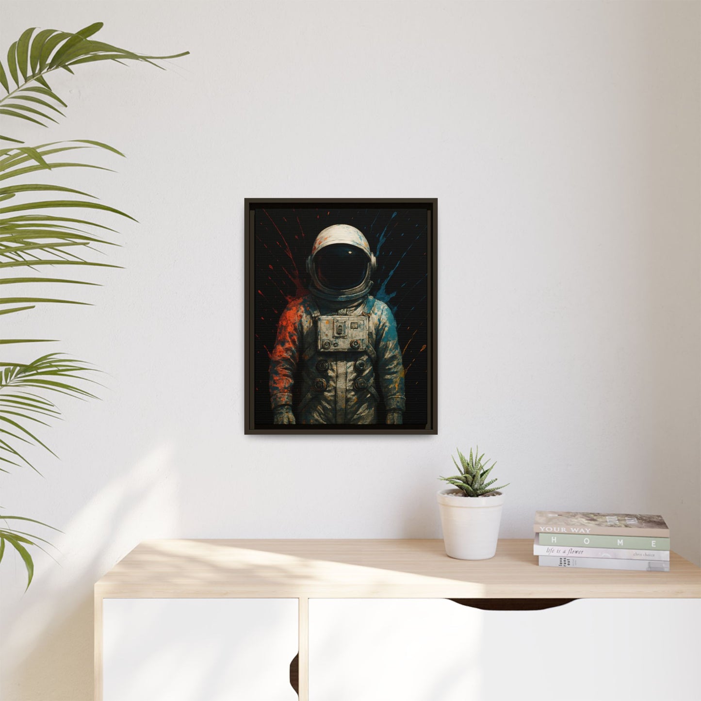 Expressionist Orange Framed Canvas