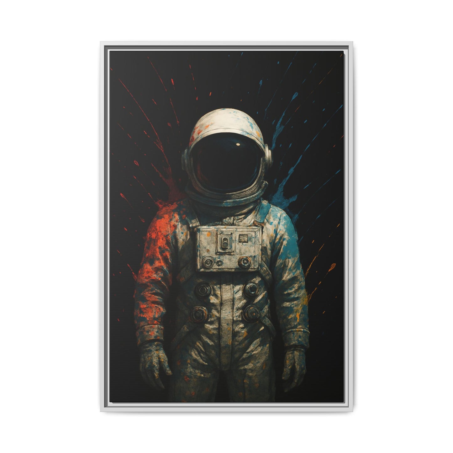 Expressionist Orange Framed Canvas