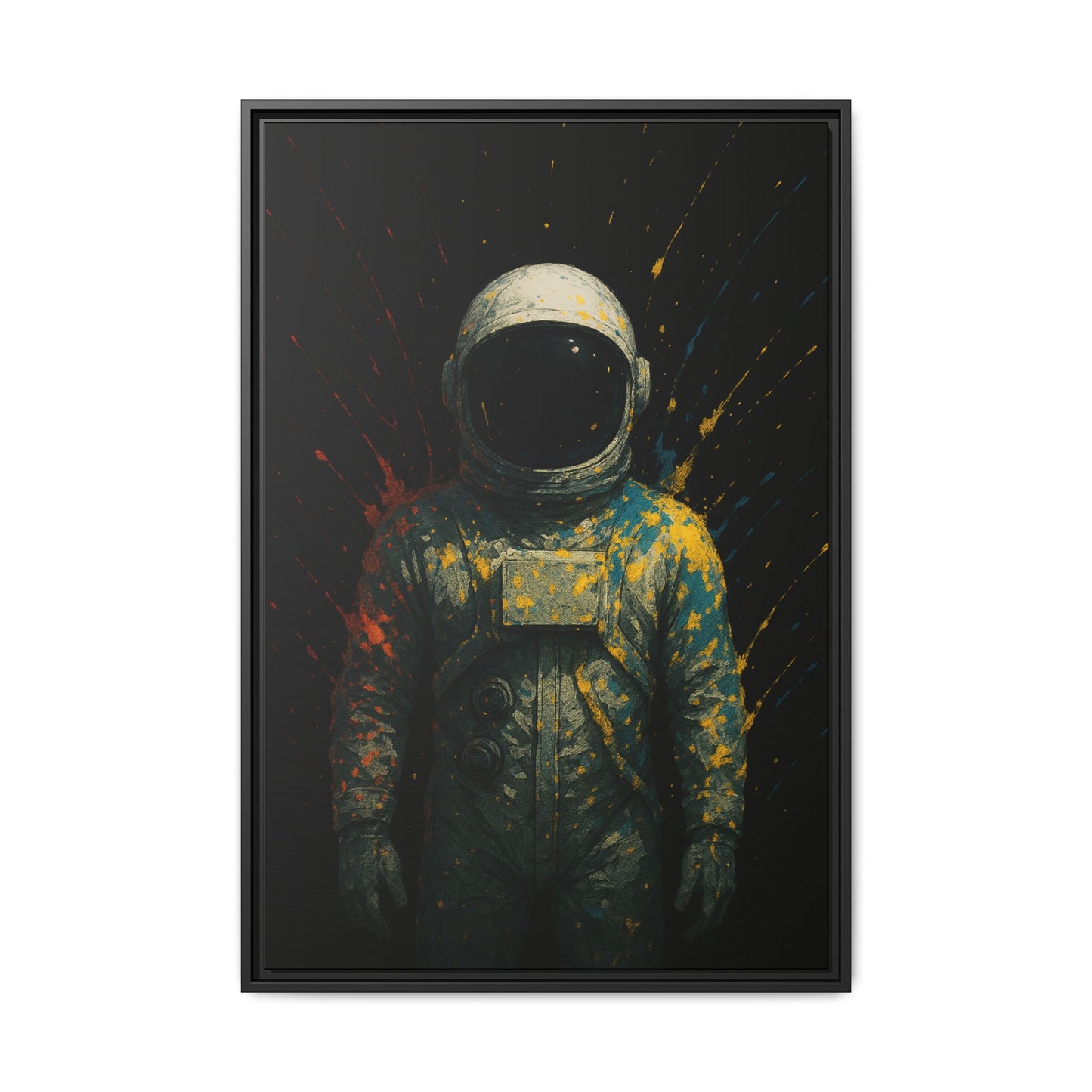 Expressionist Yellow Framed Canvas