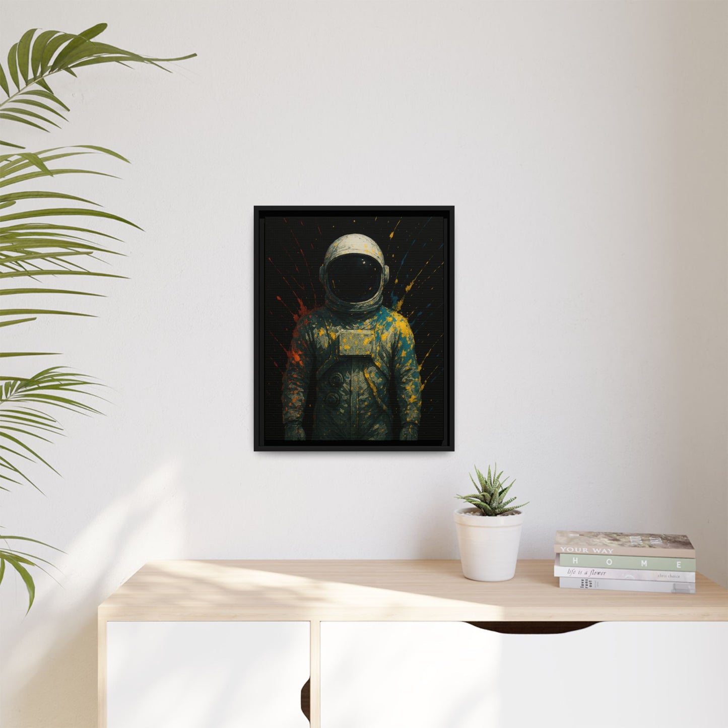 Expressionist Yellow Framed Canvas