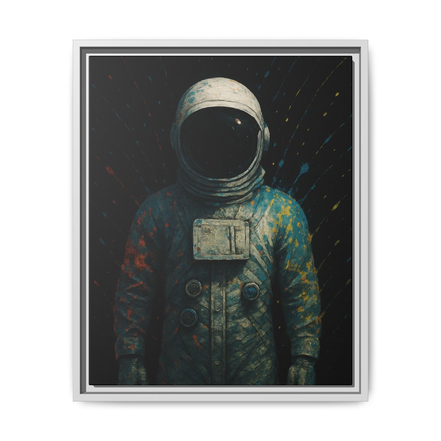 Expressionist Blue Framed Canvas