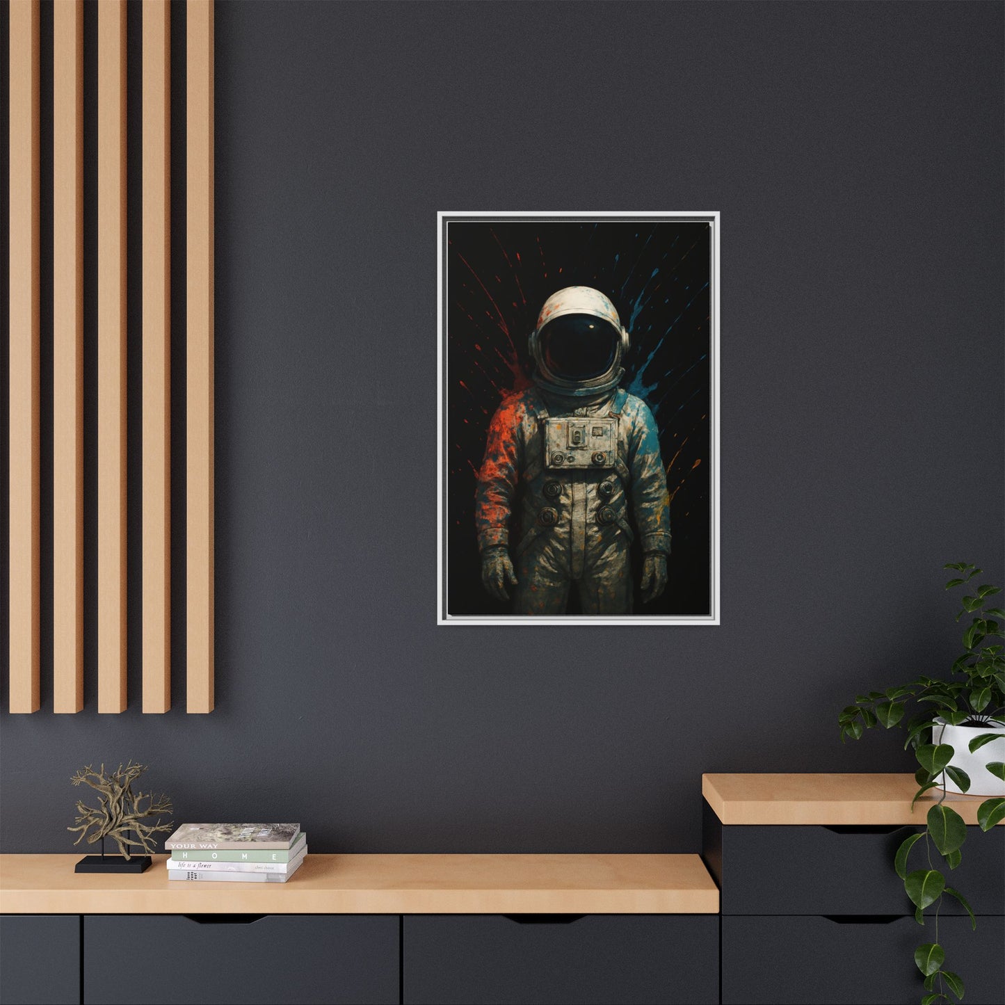 Expressionist Orange Framed Canvas