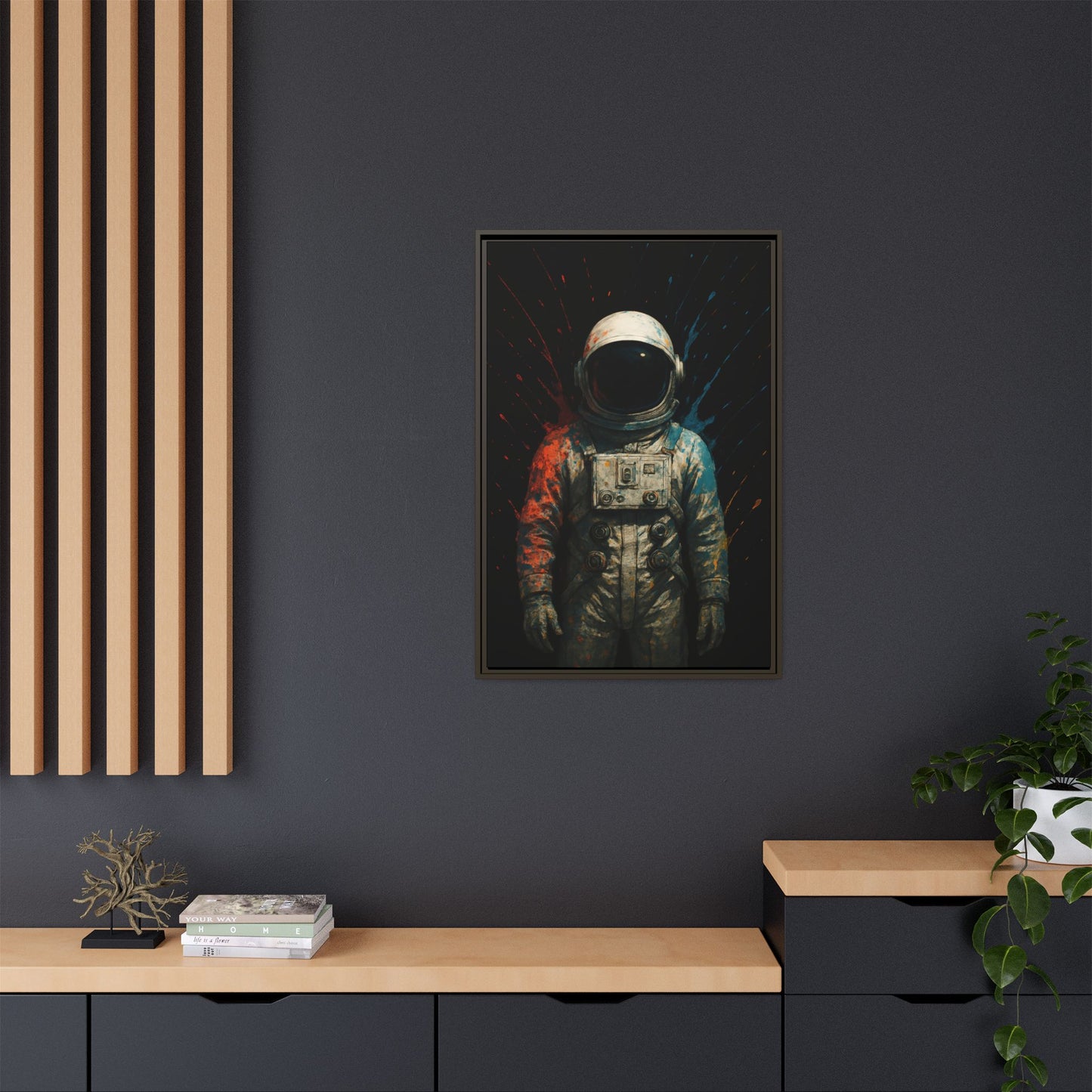 Expressionist Orange Framed Canvas