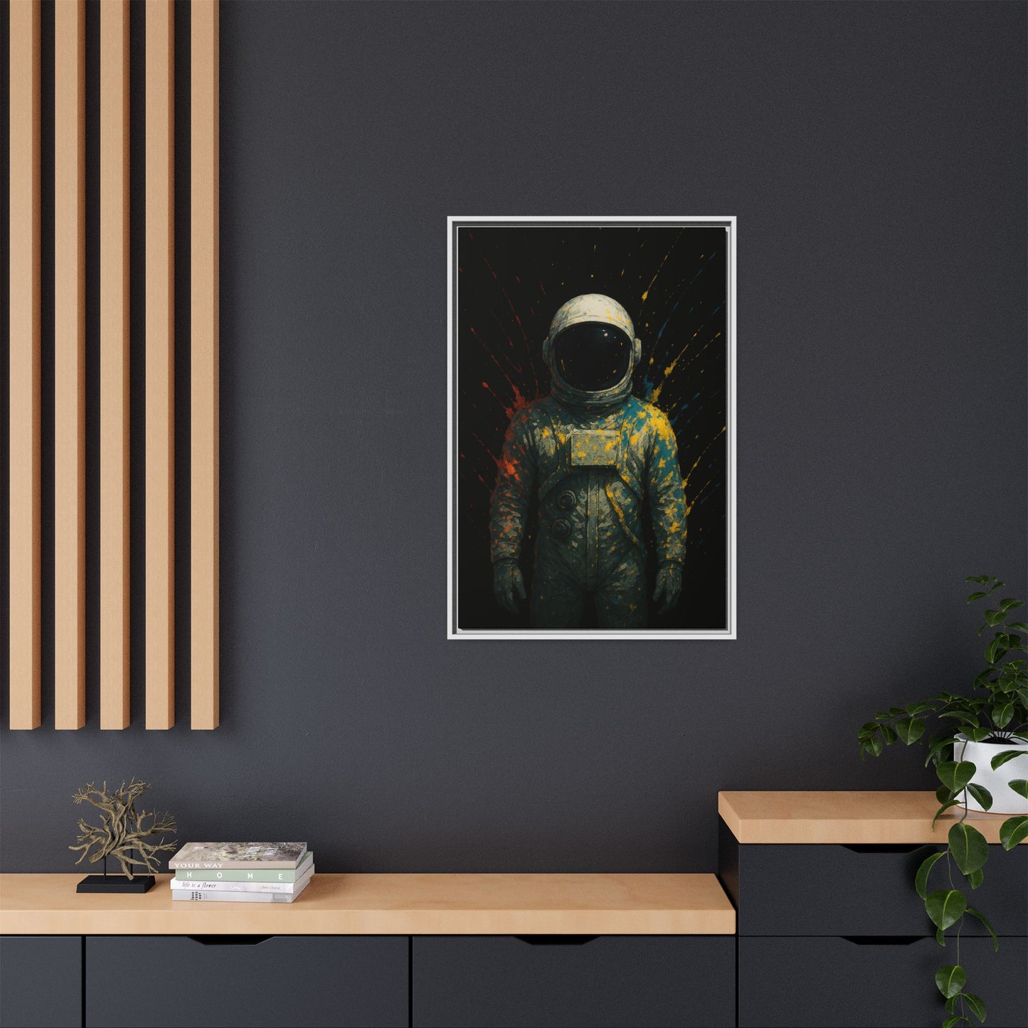 Expressionist Yellow Framed Canvas