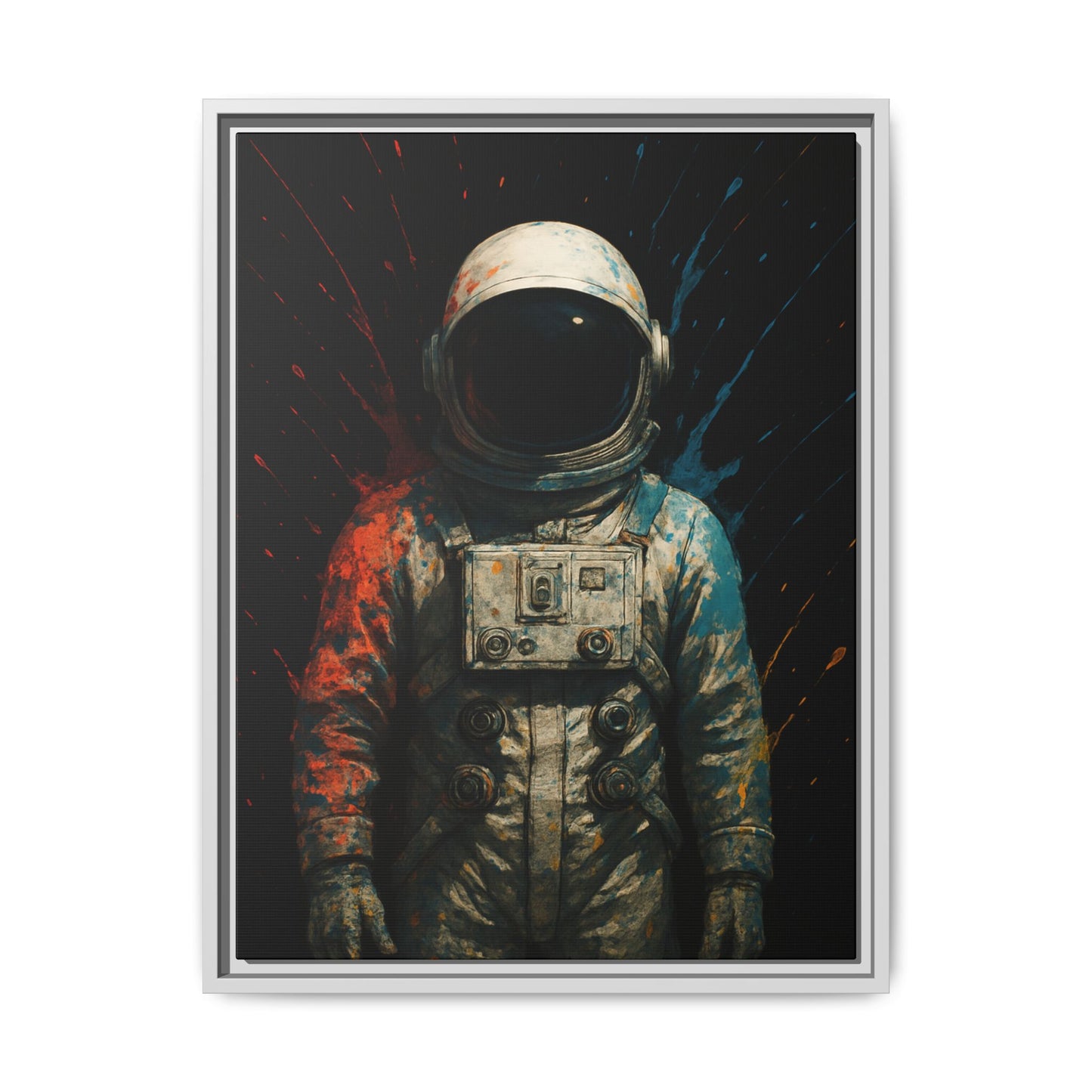 Expressionist Orange Framed Canvas