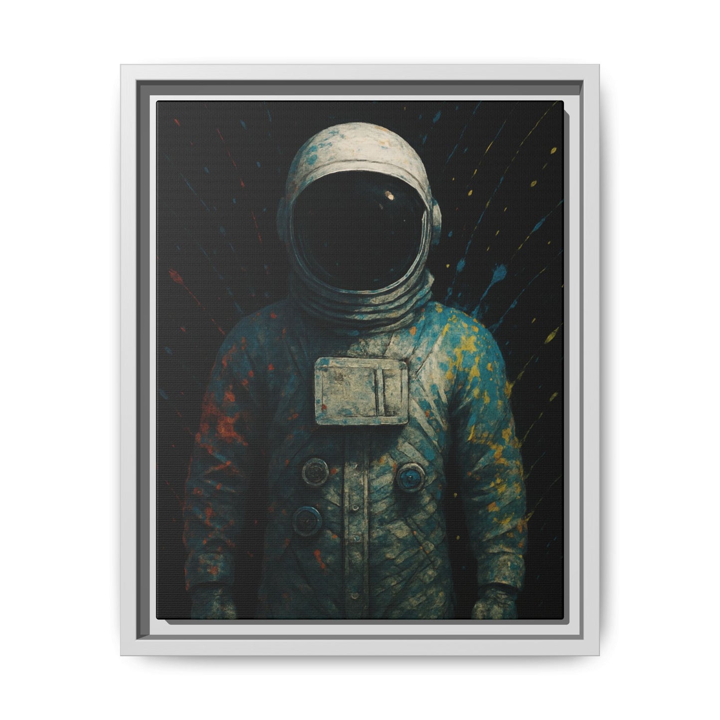 Expressionist Blue Framed Canvas