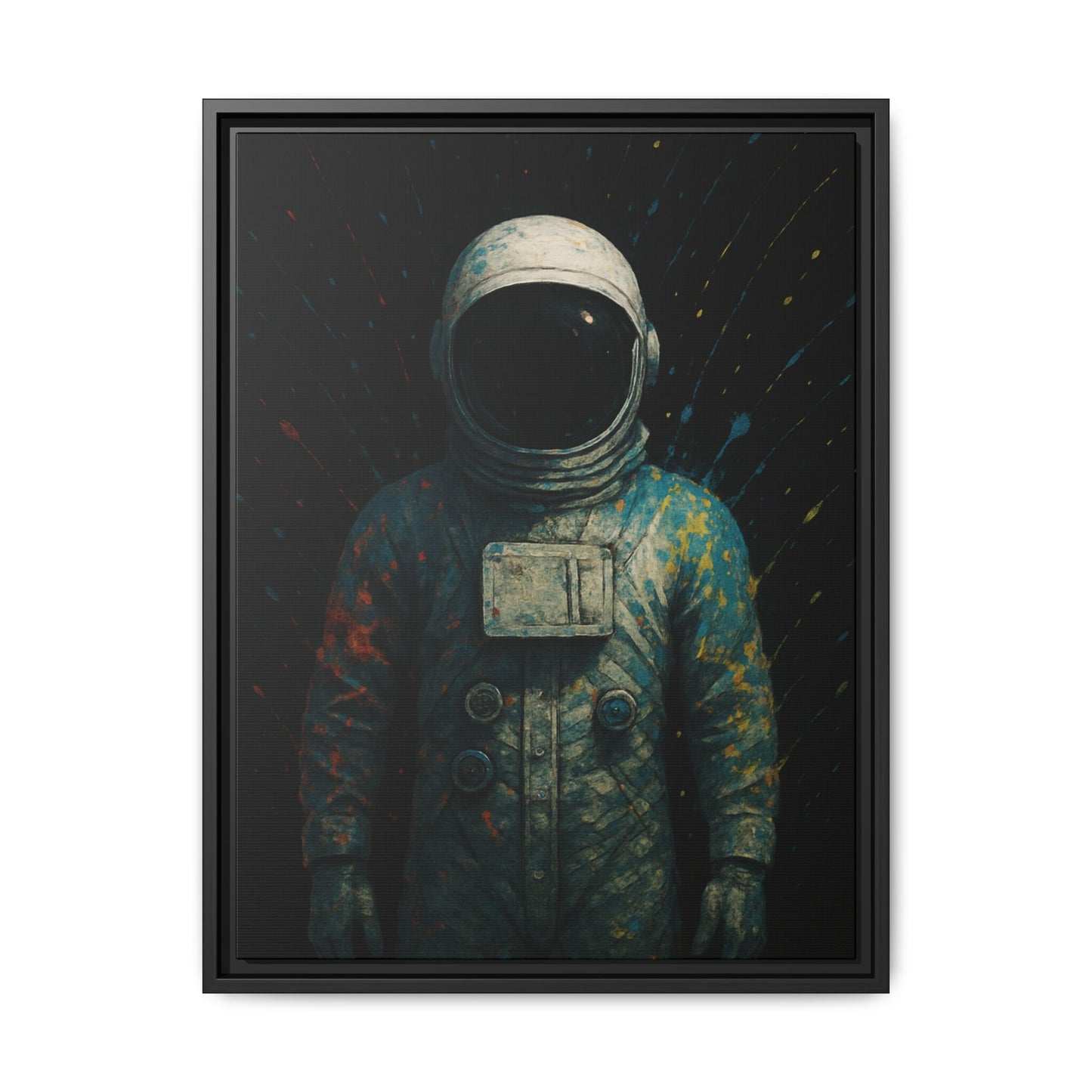 Expressionist Blue Framed Canvas