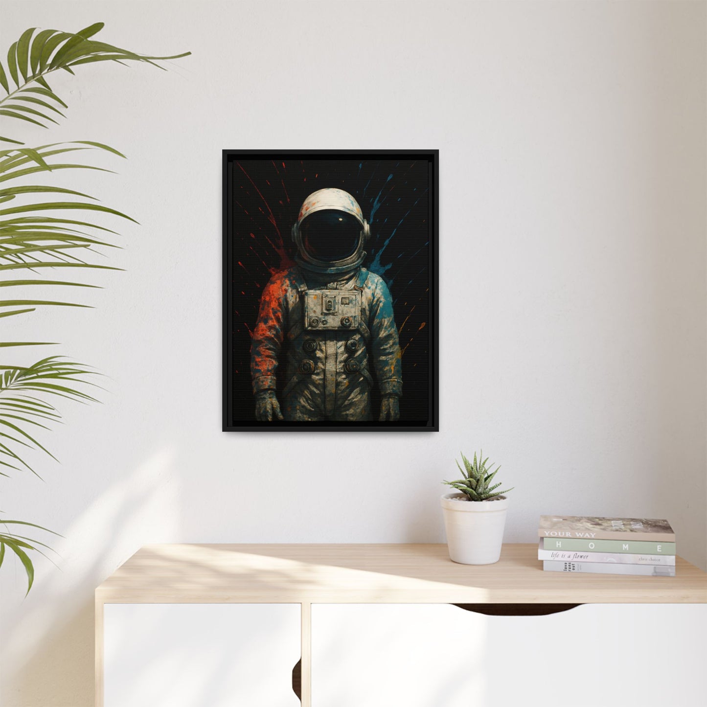 Expressionist Orange Framed Canvas