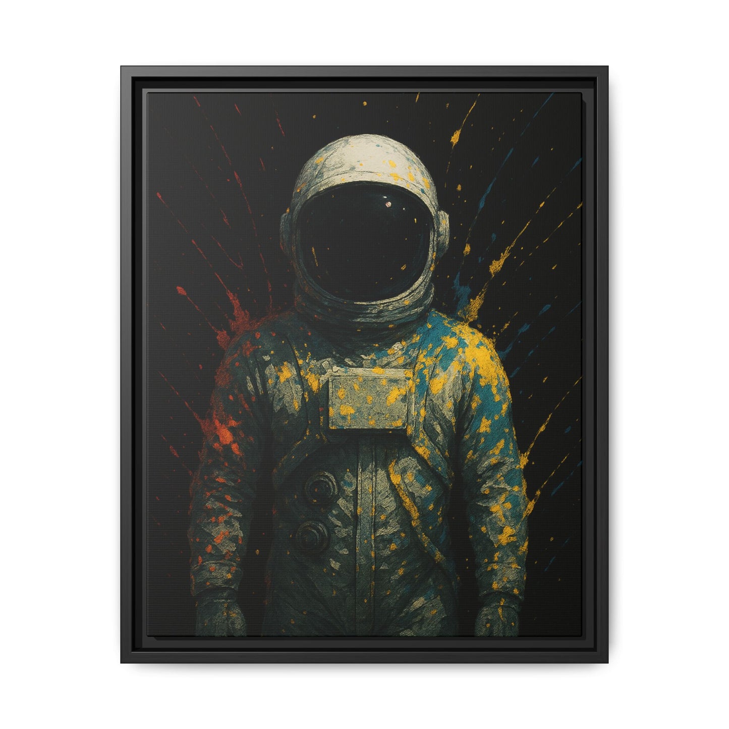 Expressionist Yellow Framed Canvas