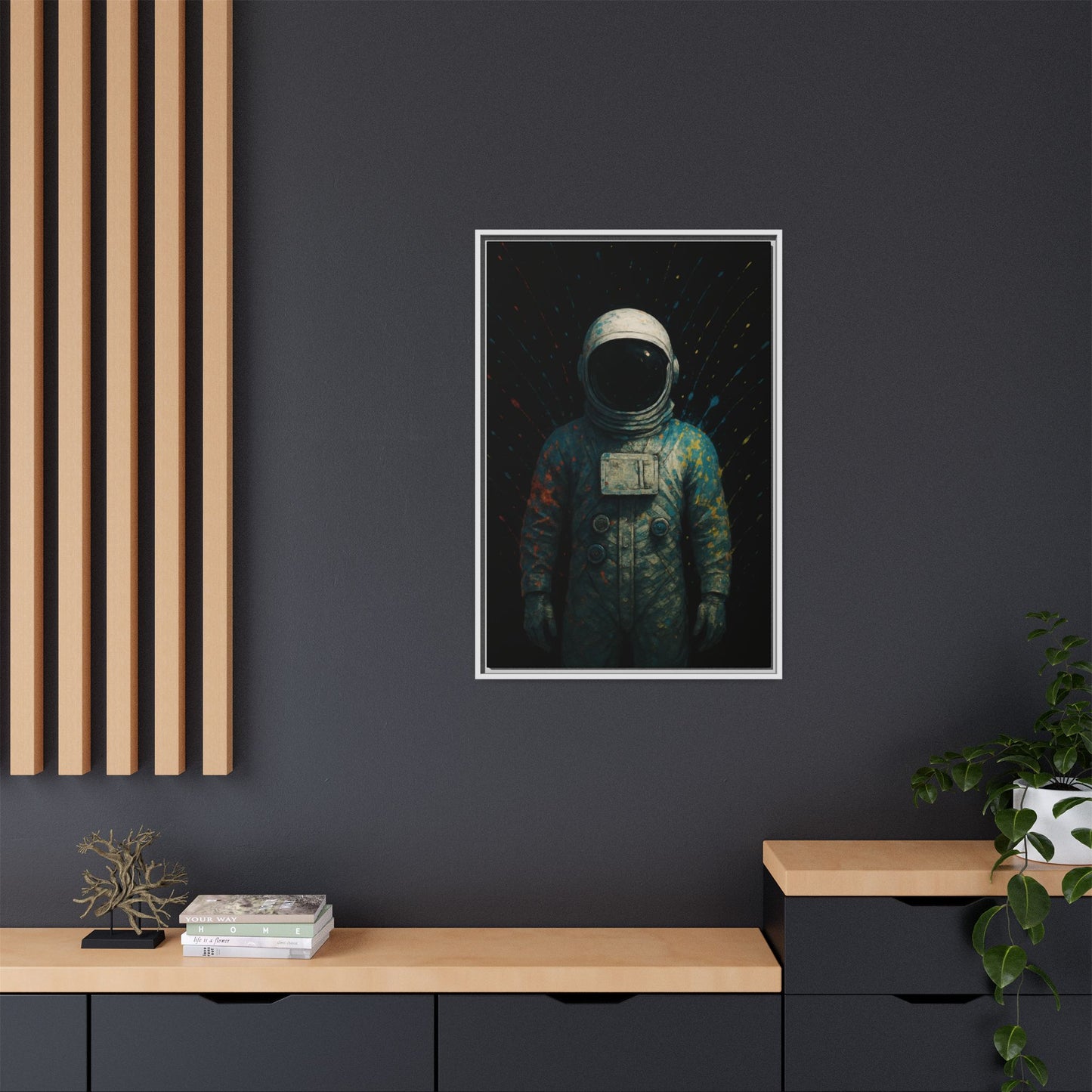 Expressionist Blue Framed Canvas