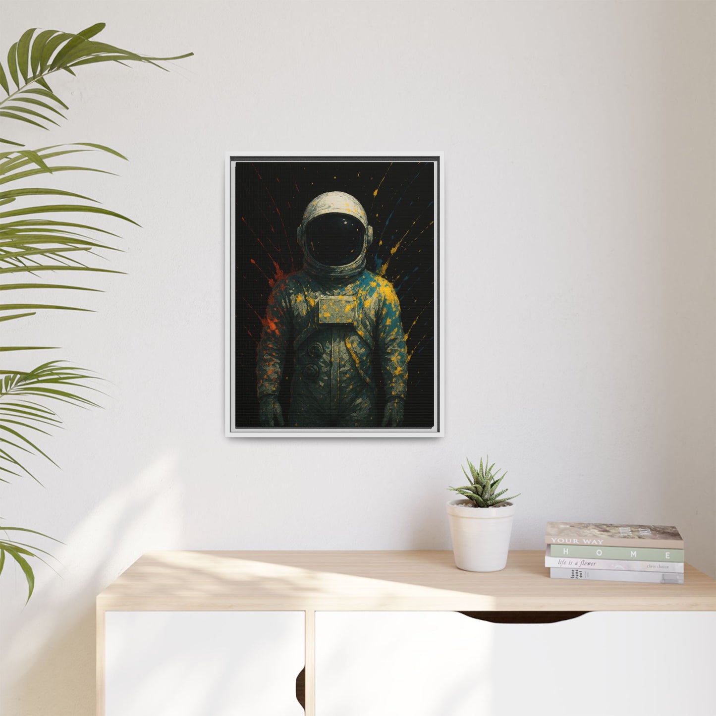 Expressionist Yellow Framed Canvas