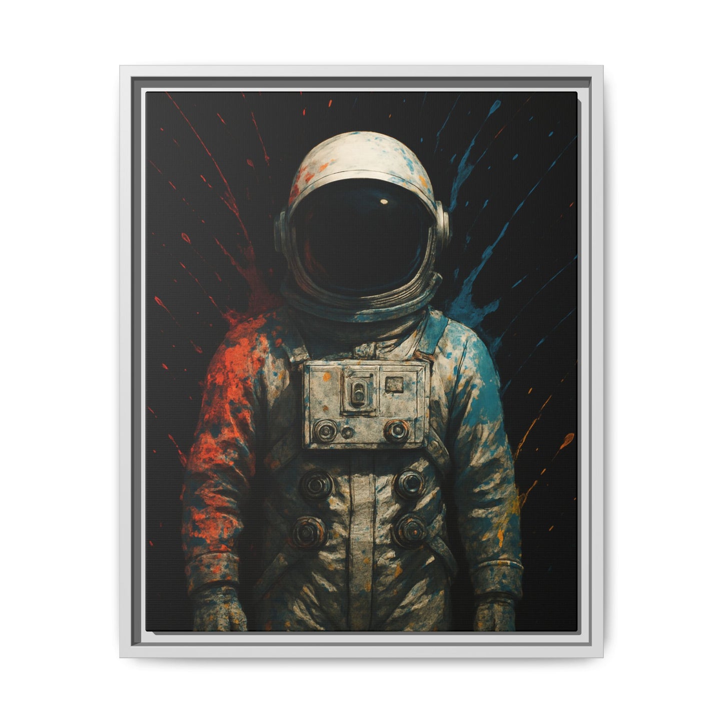 Expressionist Orange Framed Canvas