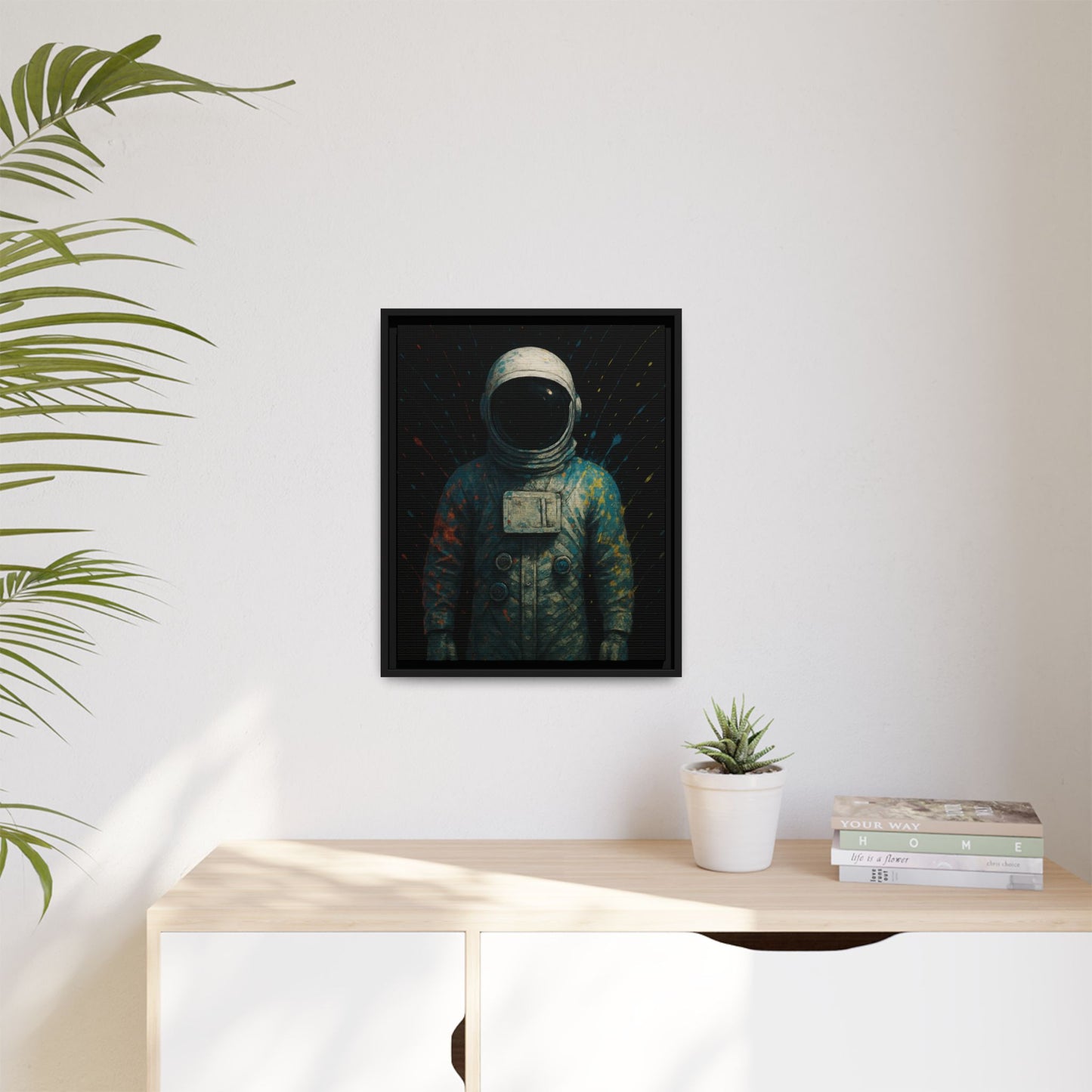 Expressionist Blue Framed Canvas