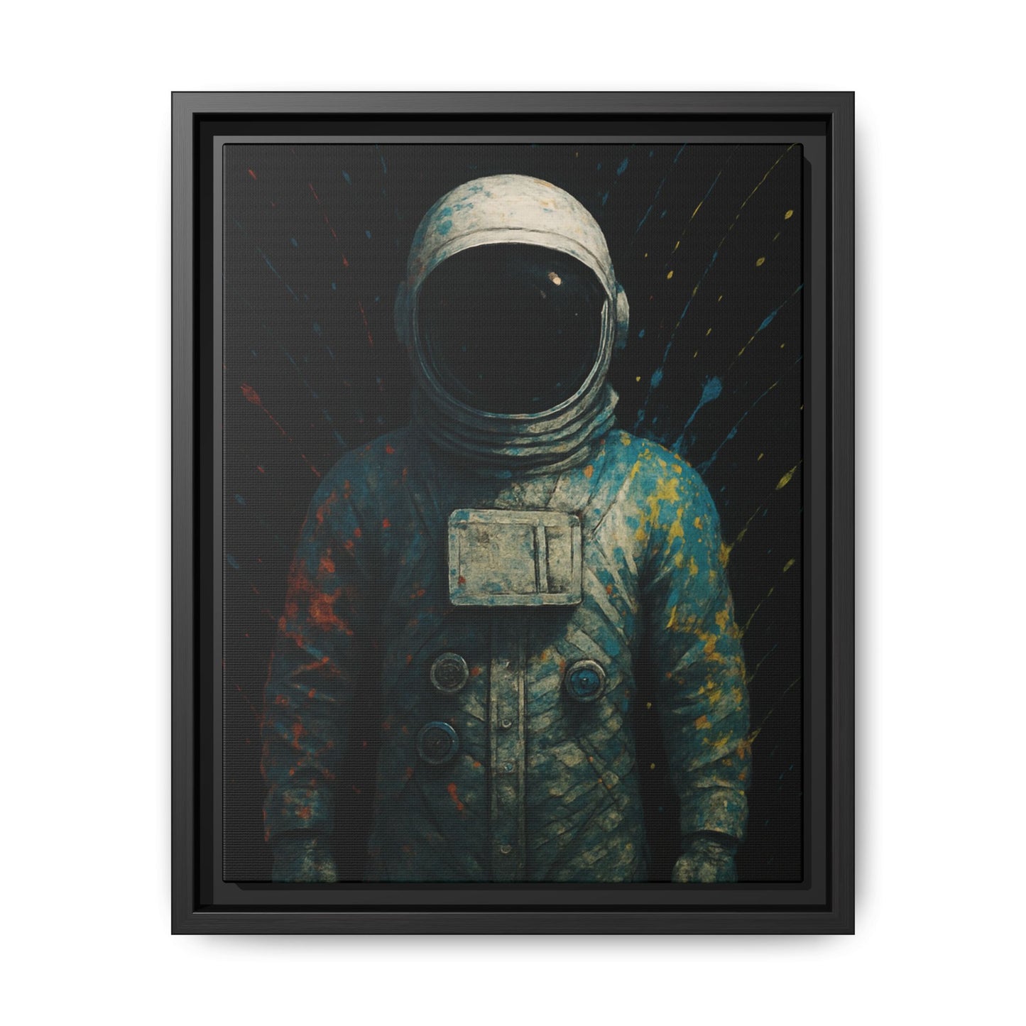 Expressionist Blue Framed Canvas