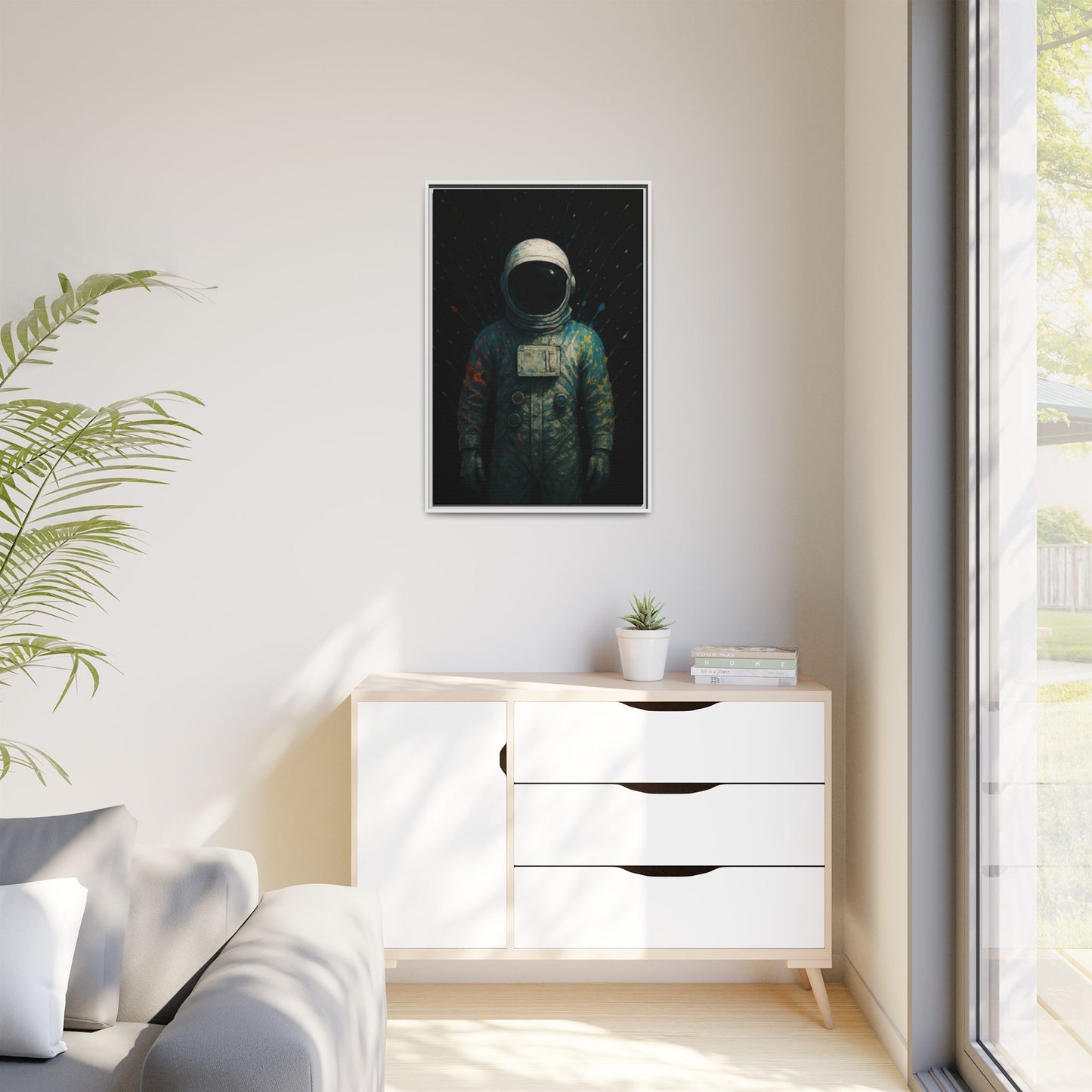 Expressionist Blue Framed Canvas