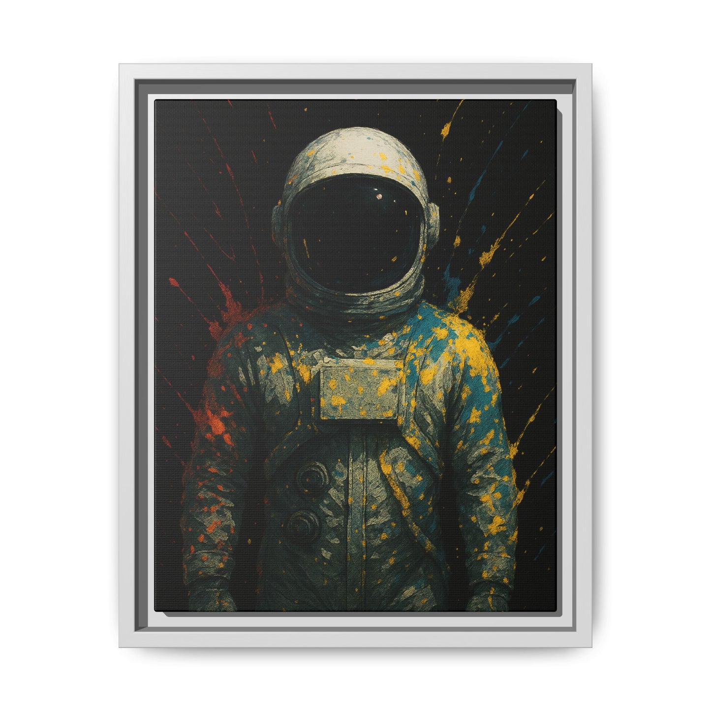 Expressionist Yellow Framed Canvas