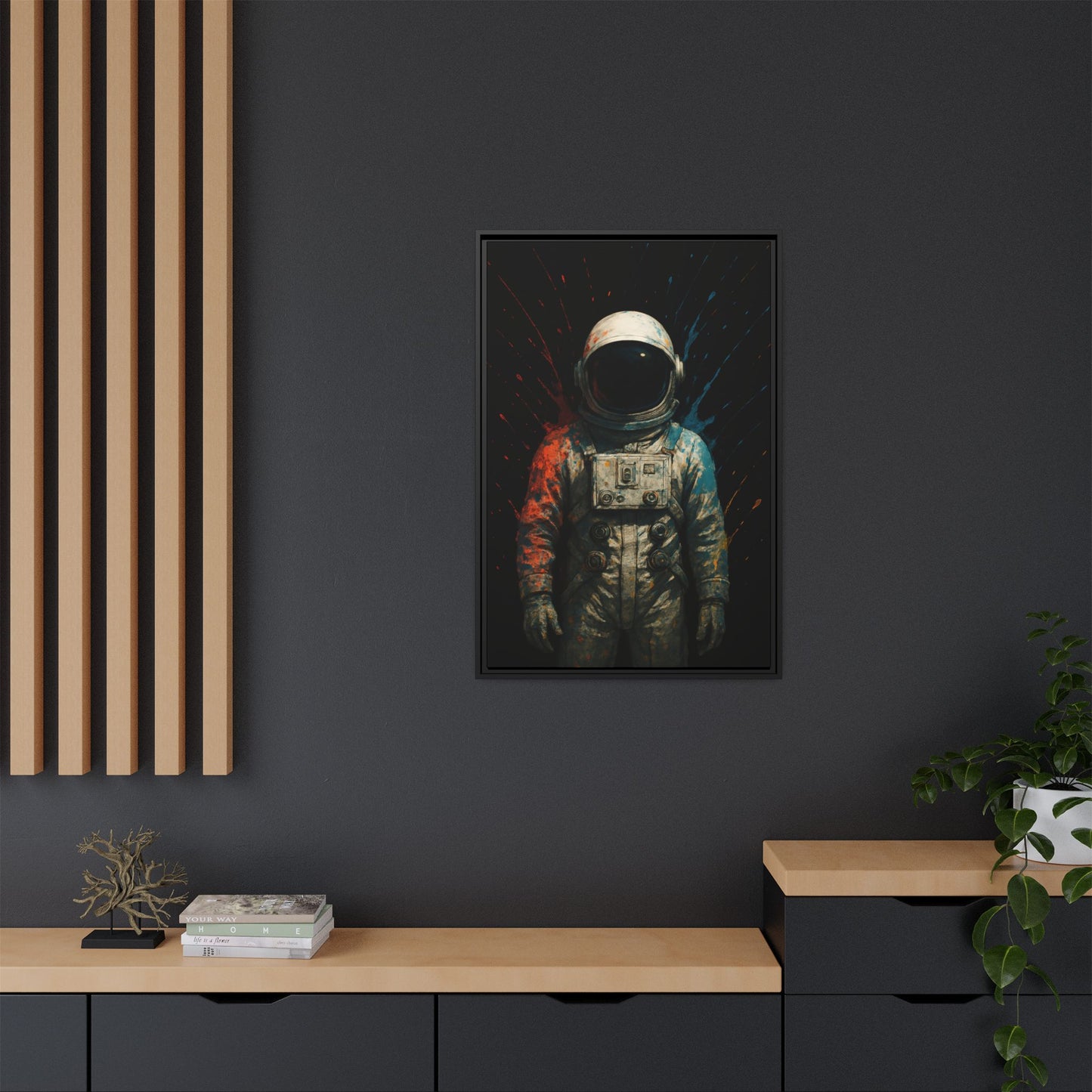 Expressionist Orange Framed Canvas