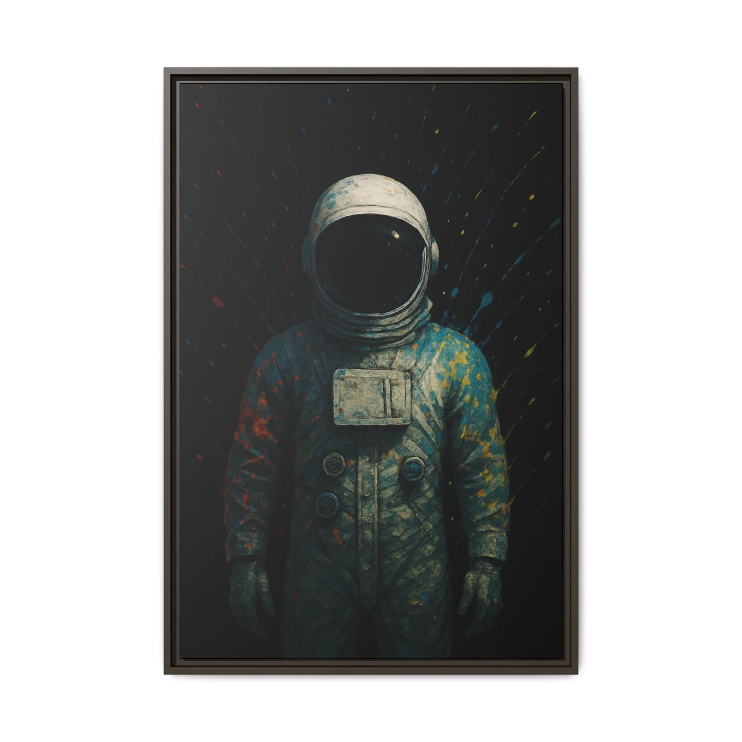 Expressionist Blue Framed Canvas