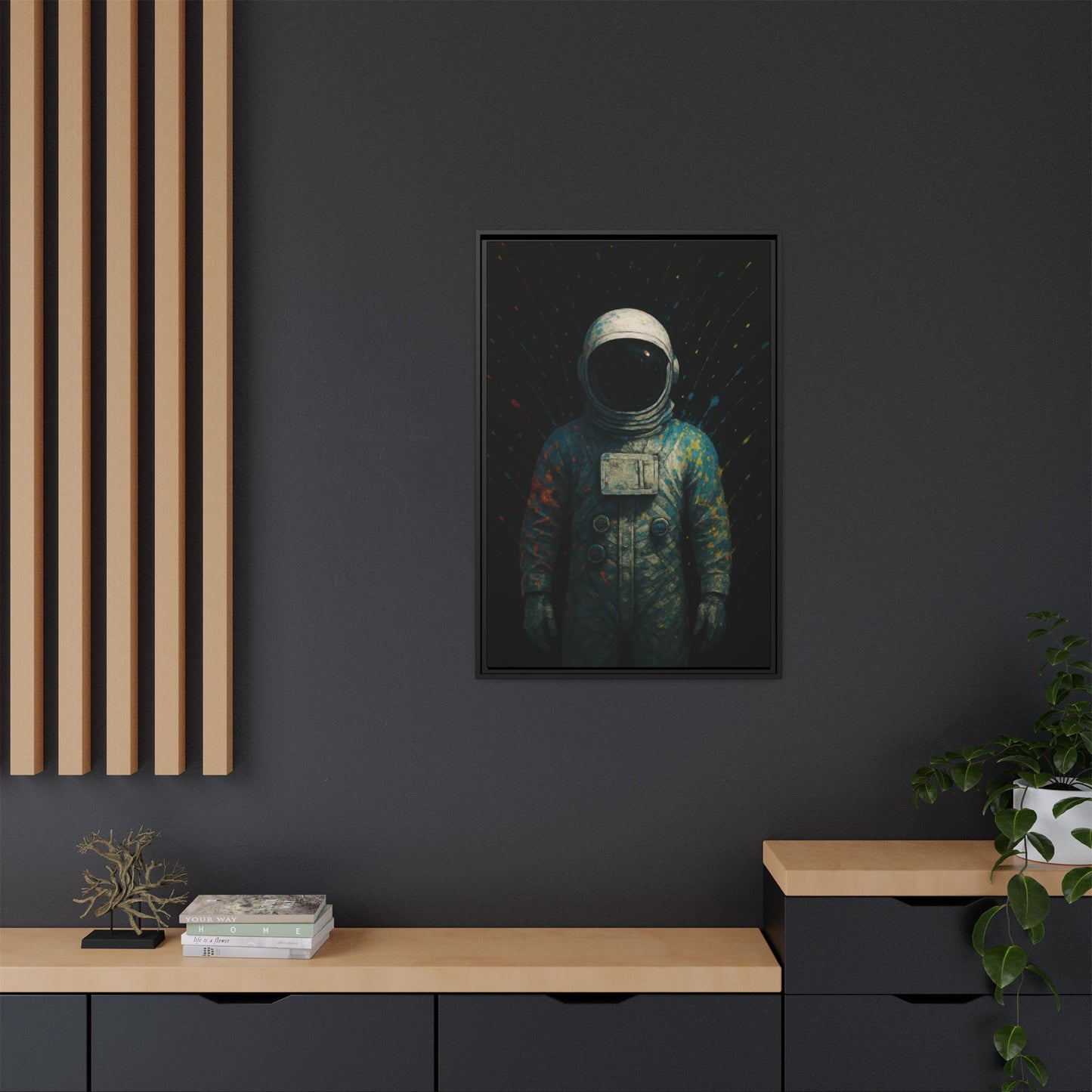 Expressionist Blue Framed Canvas