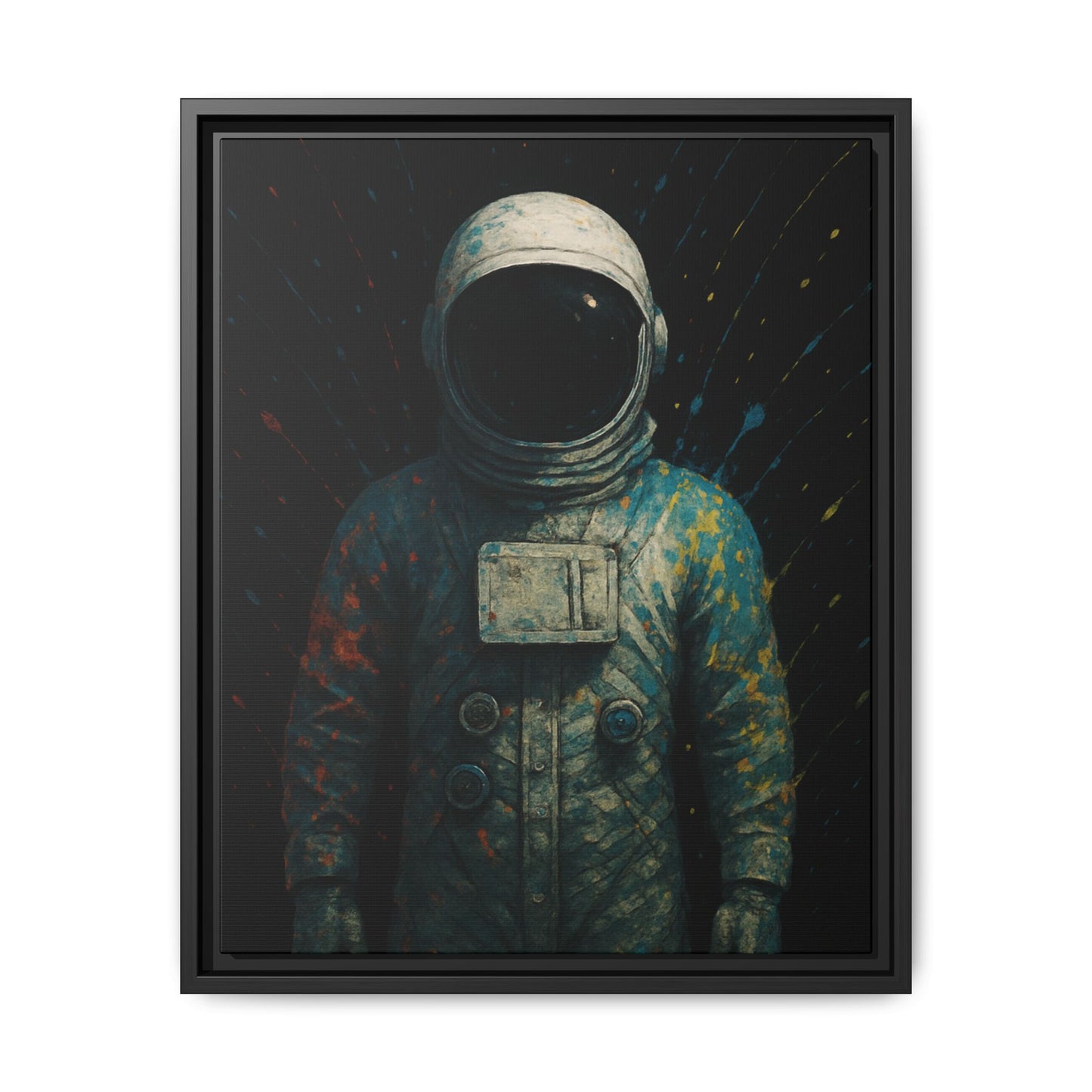 Expressionist Blue Framed Canvas