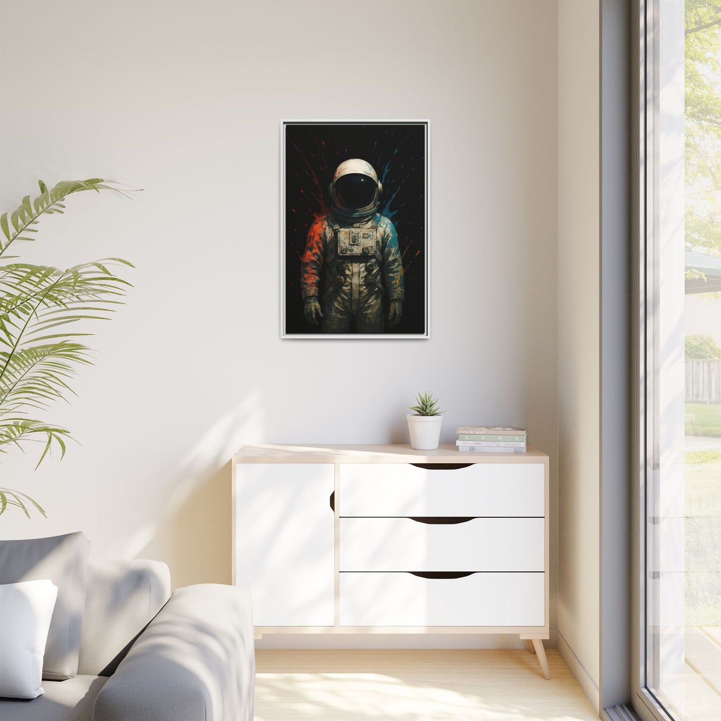 Expressionist Orange Framed Canvas