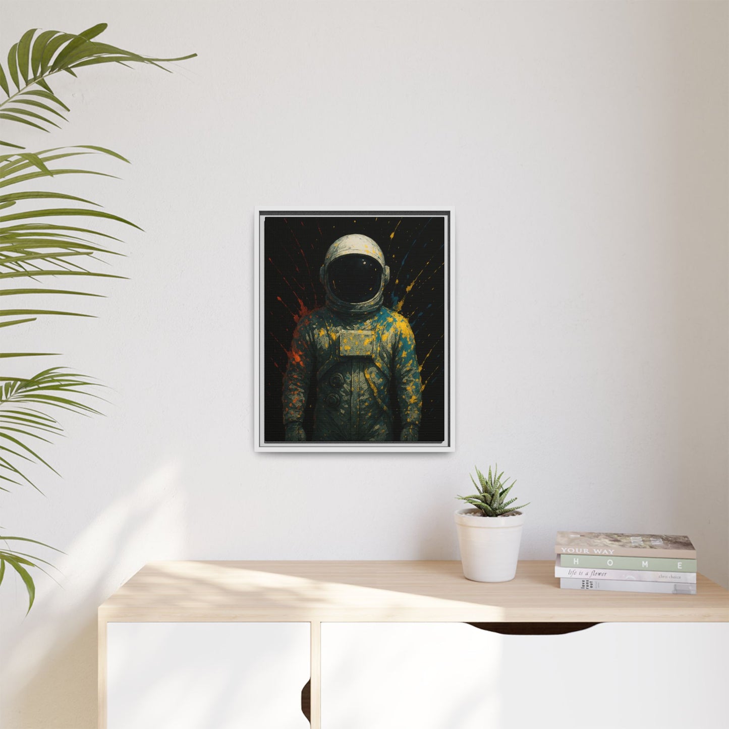 Expressionist Yellow Framed Canvas