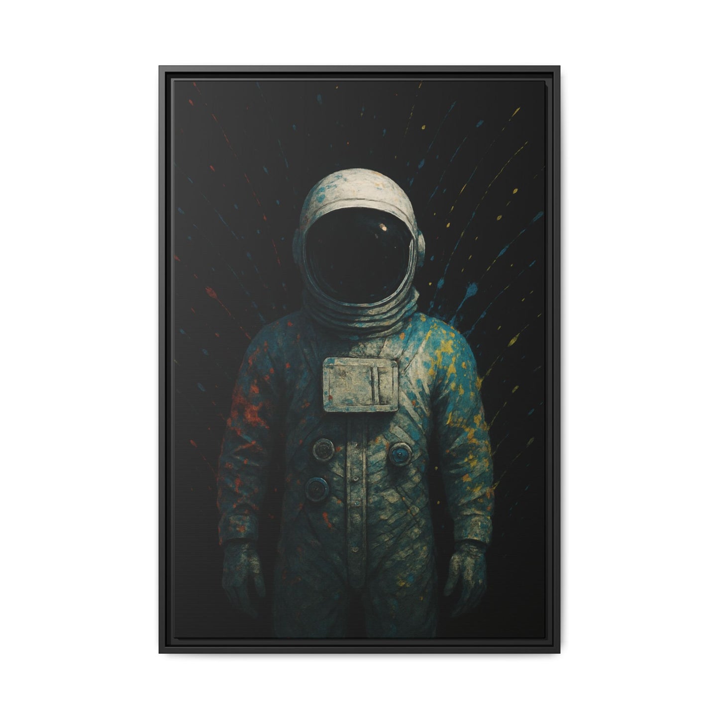 Expressionist Blue Framed Canvas