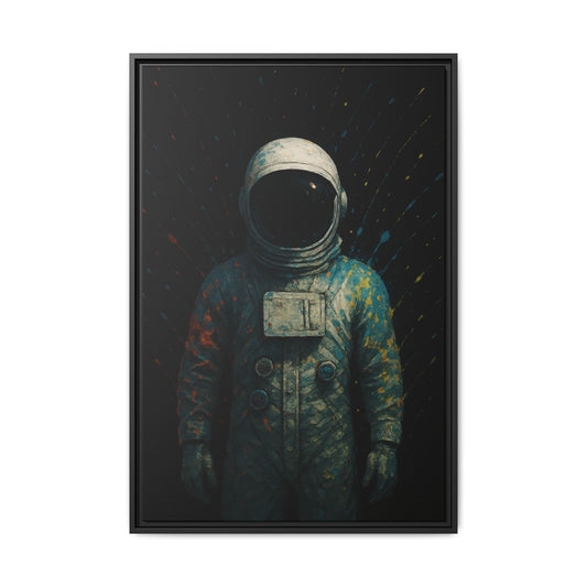 Expressionist Blue Framed Canvas