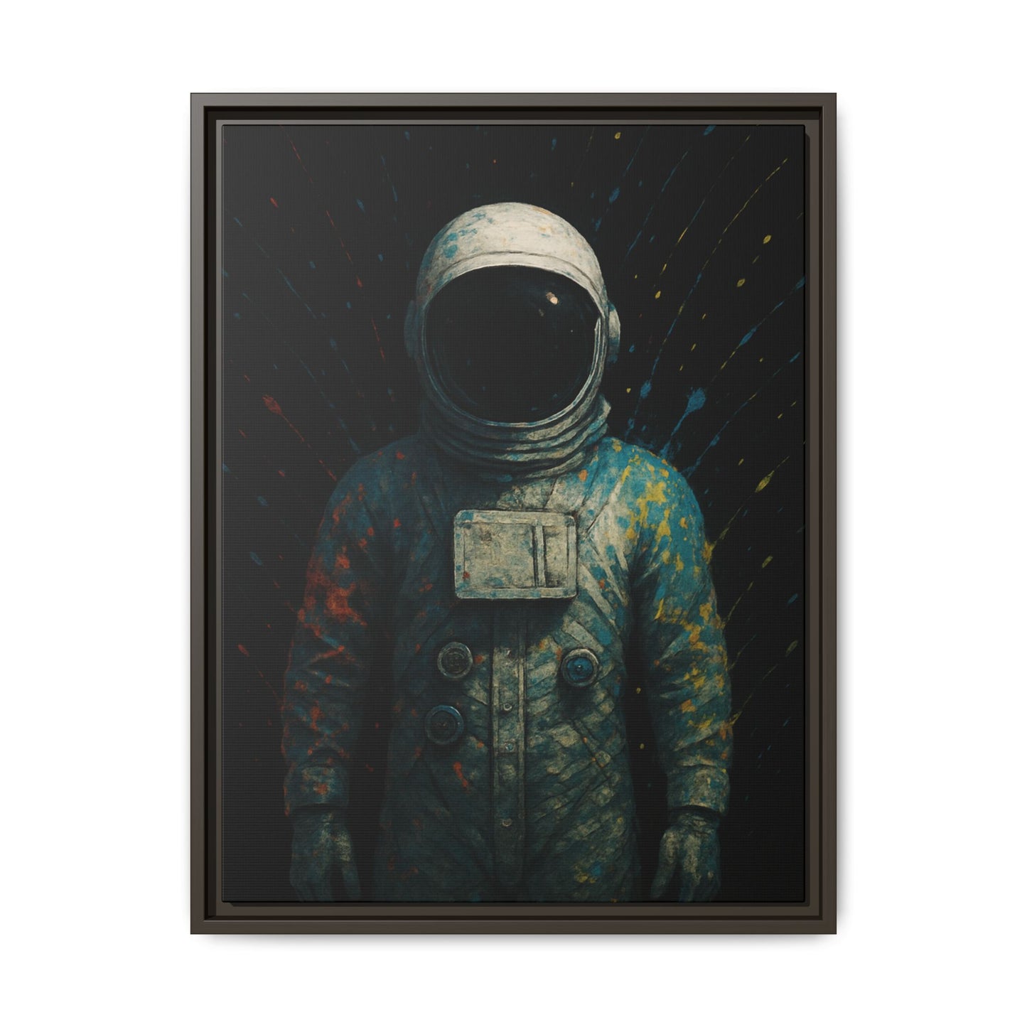 Expressionist Blue Framed Canvas