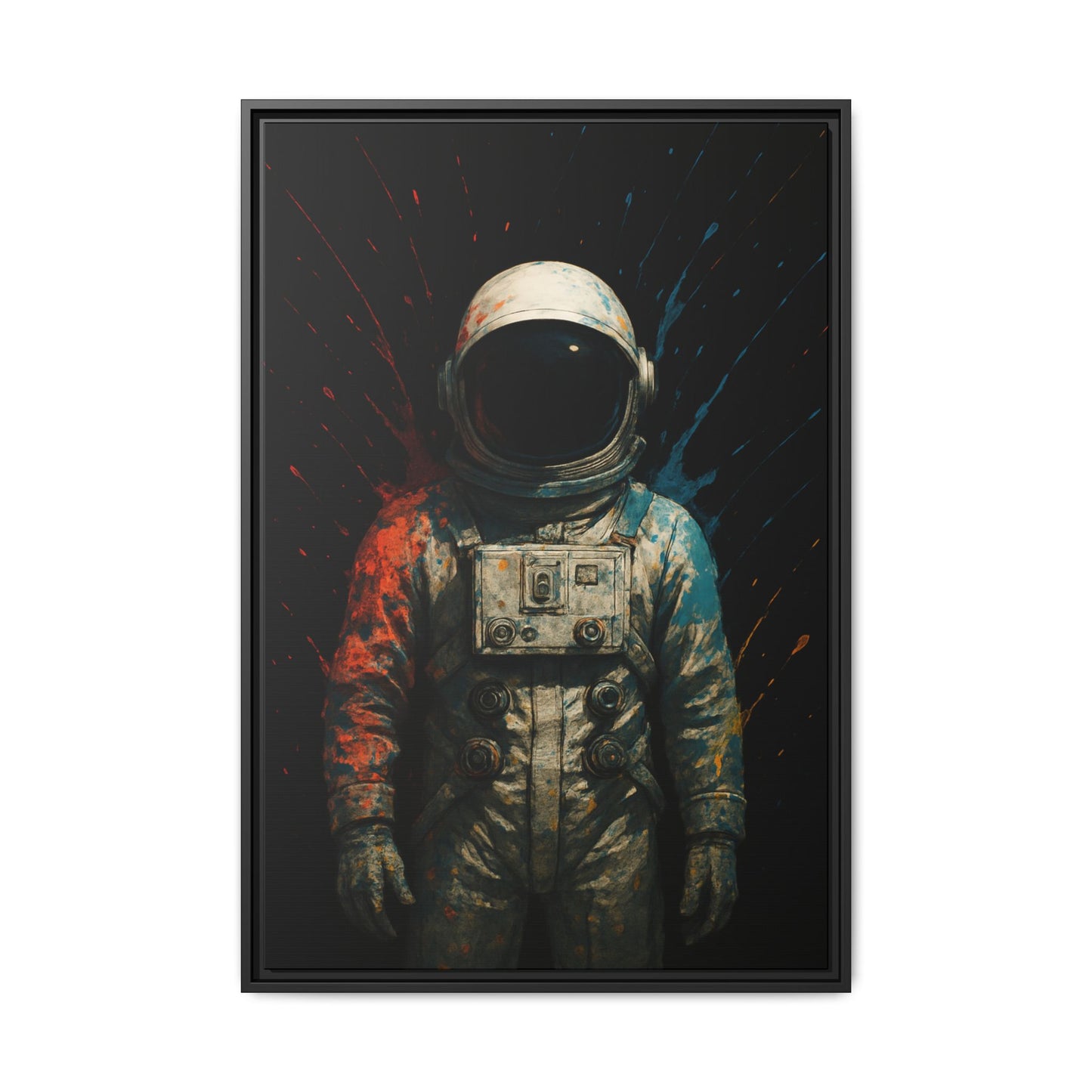 Expressionist Orange Framed Canvas