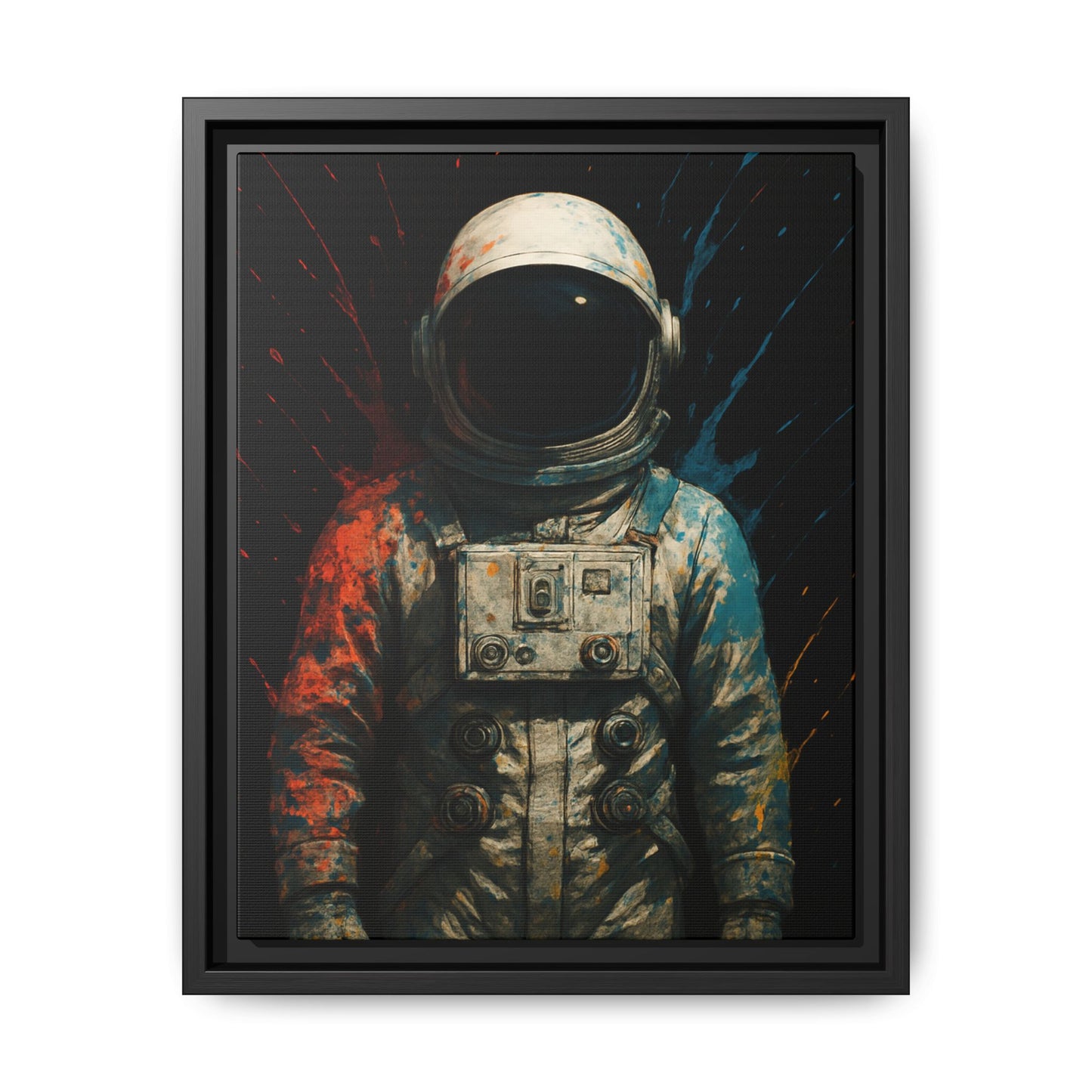 Expressionist Orange Framed Canvas