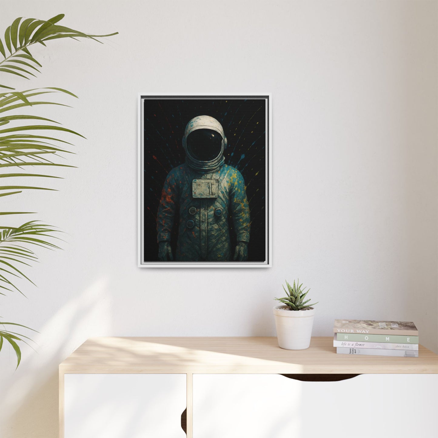 Expressionist Blue Framed Canvas