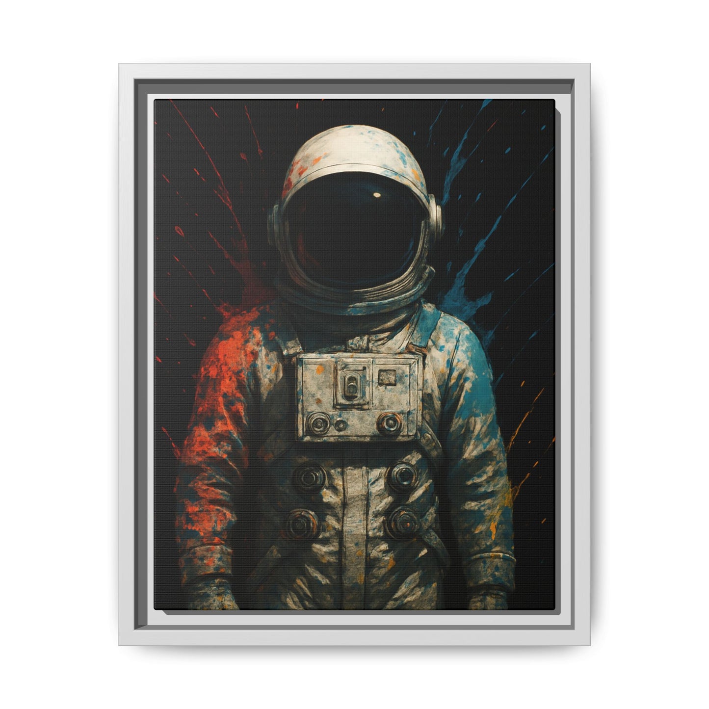 Expressionist Orange Framed Canvas