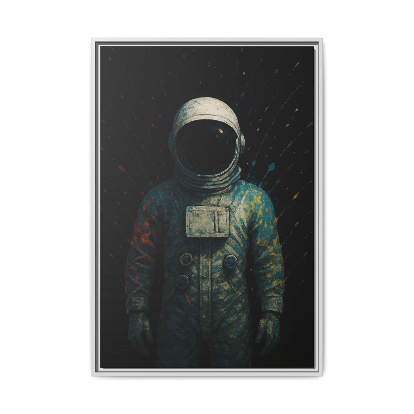 Expressionist Blue Framed Canvas