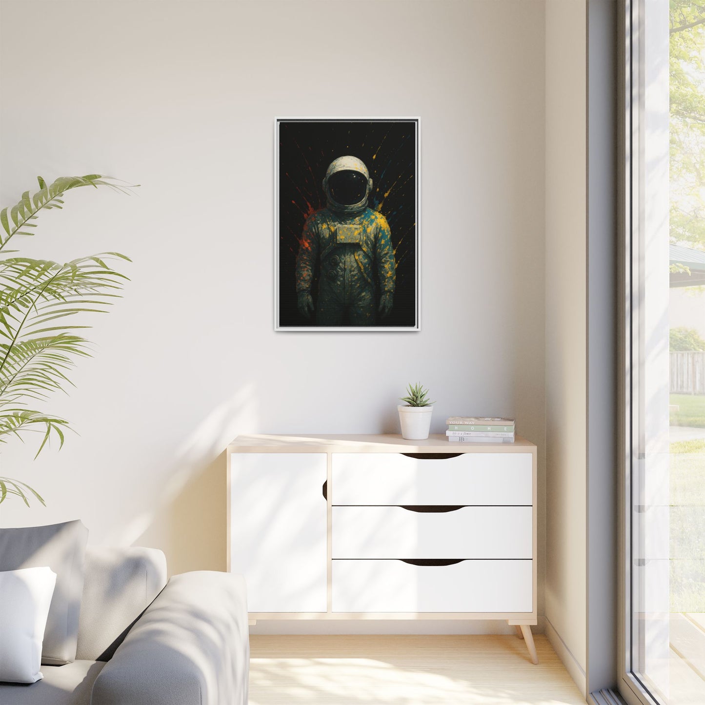 Expressionist Yellow Framed Canvas