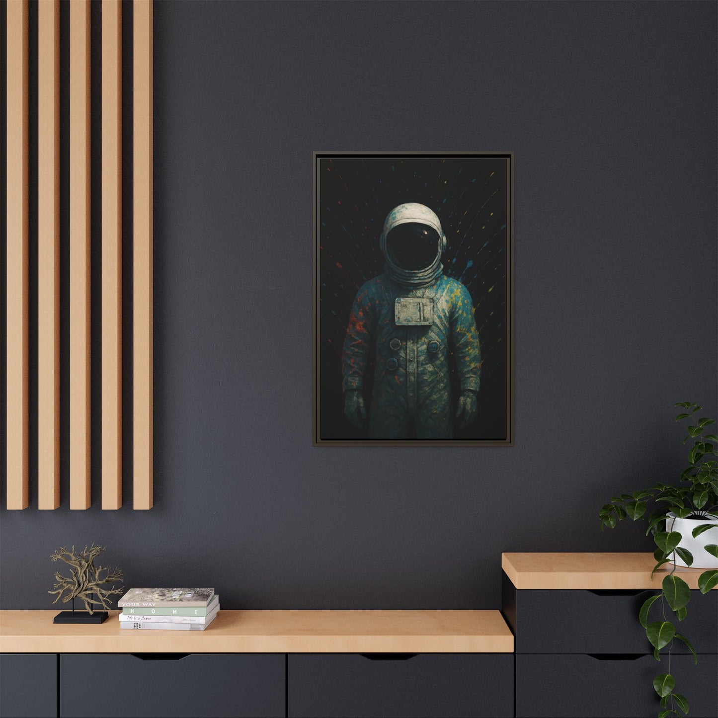 Expressionist Blue Framed Canvas