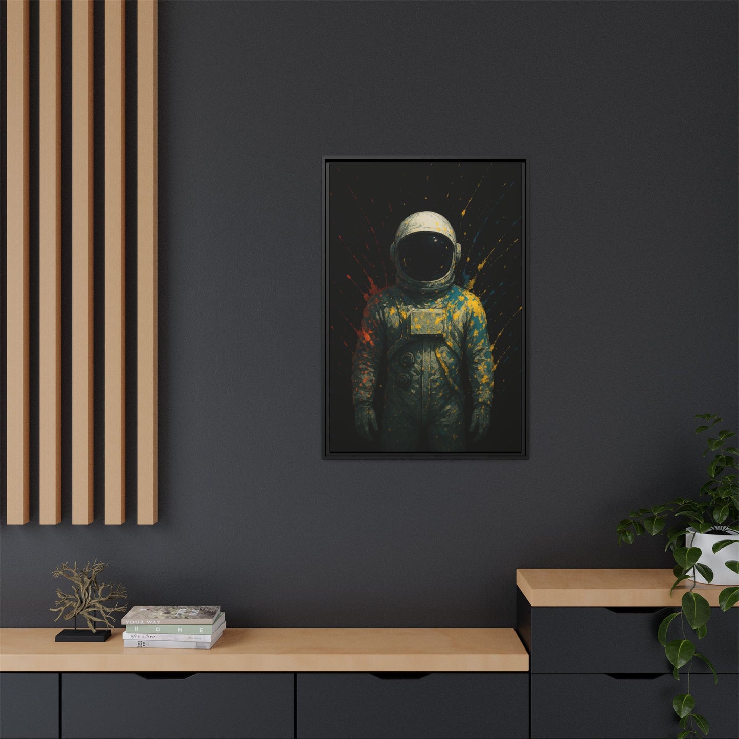 Expressionist Yellow Framed Canvas