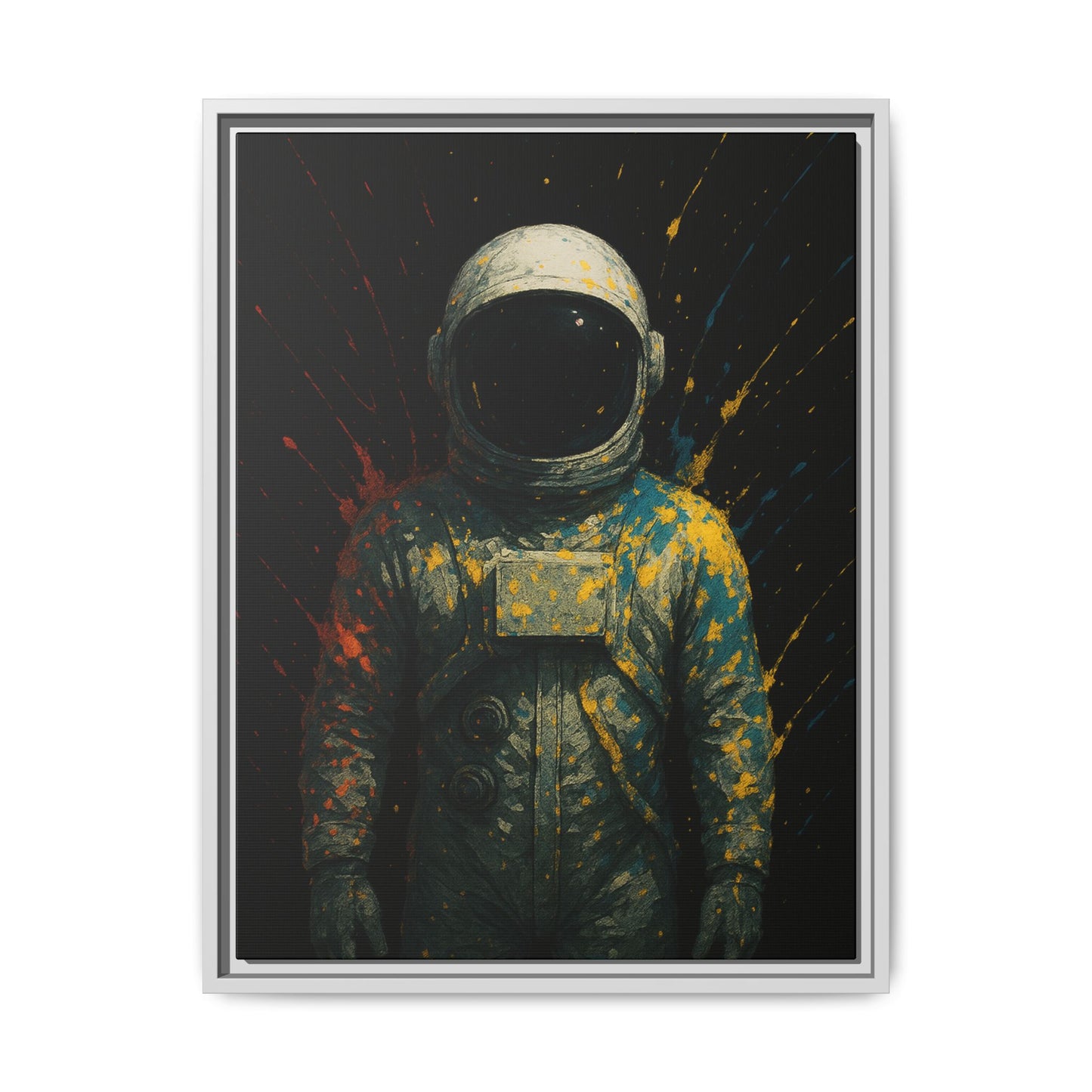 Expressionist Yellow Framed Canvas