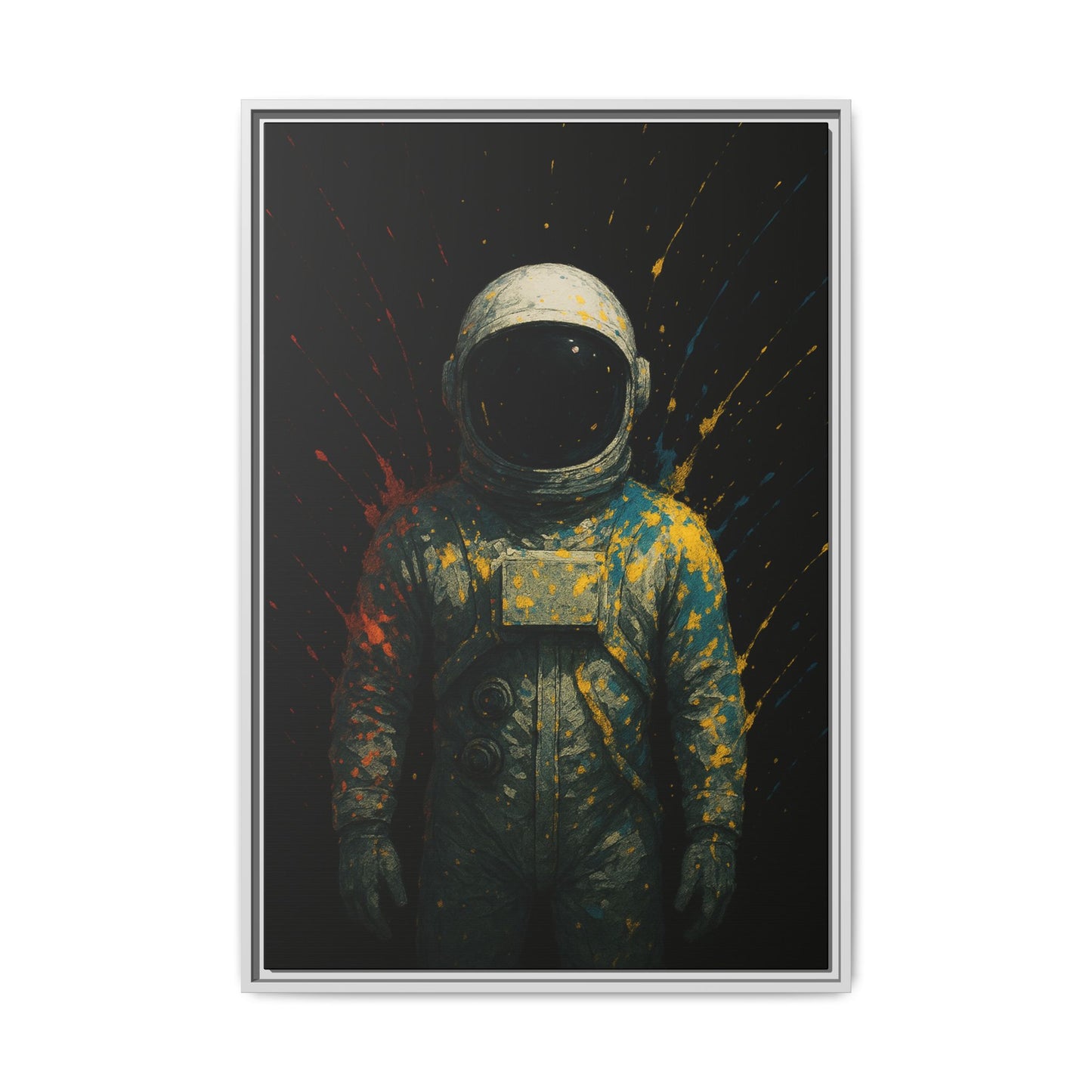 Expressionist Yellow Framed Canvas