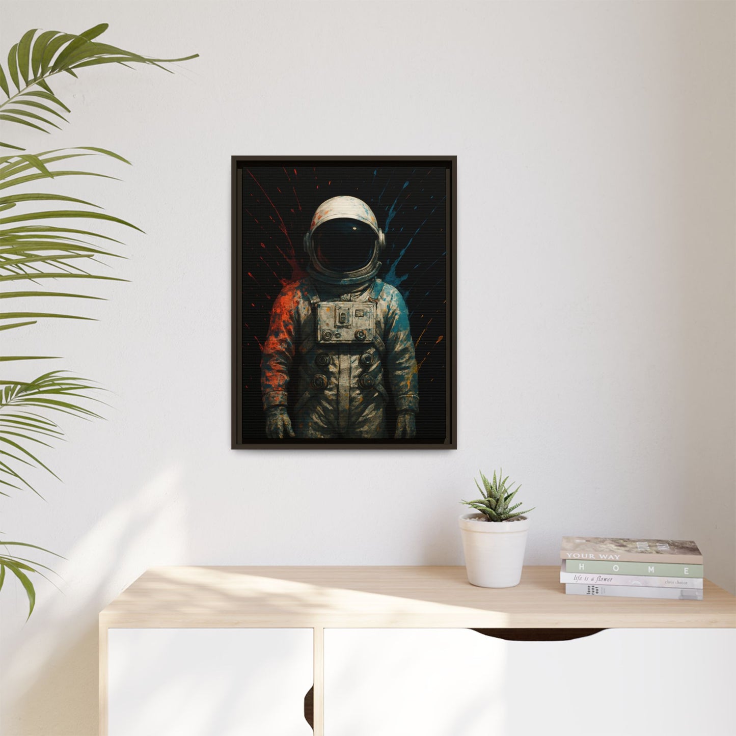 Expressionist Orange Framed Canvas