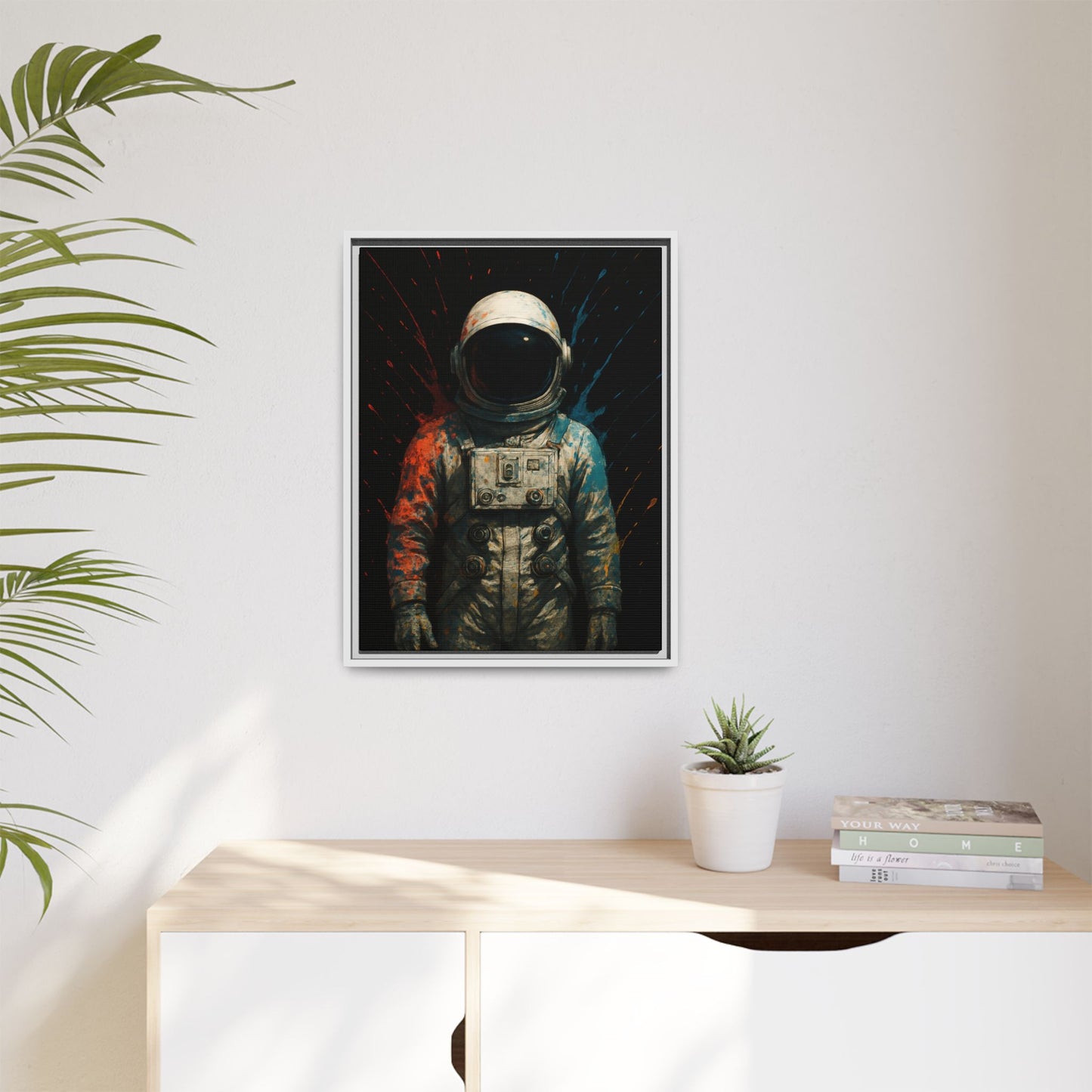 Expressionist Orange Framed Canvas