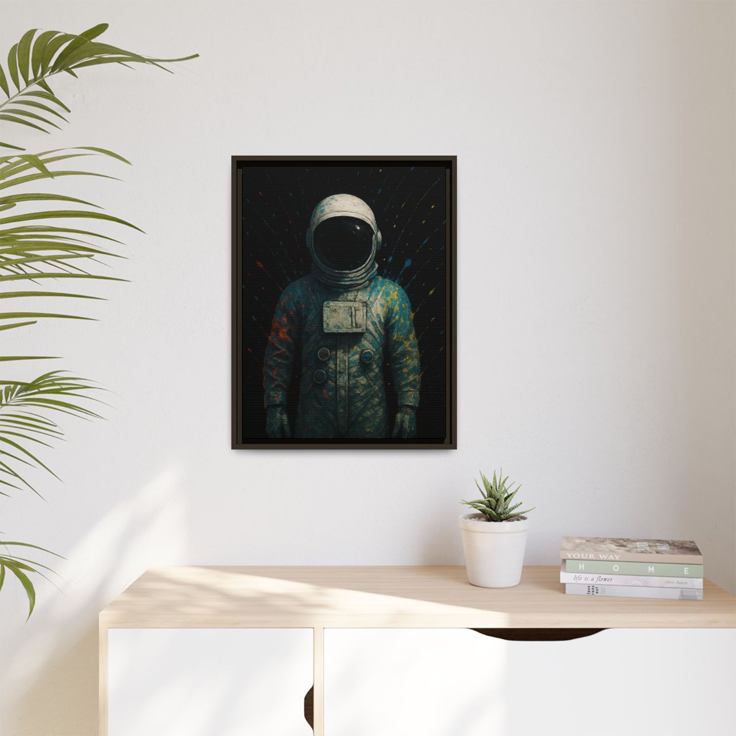 Expressionist Blue Framed Canvas