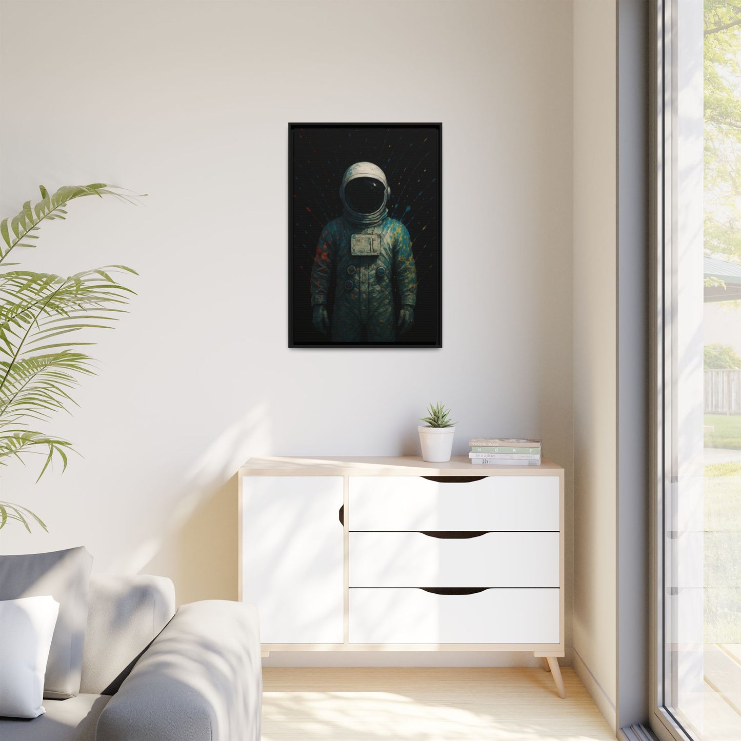 Expressionist Blue Framed Canvas